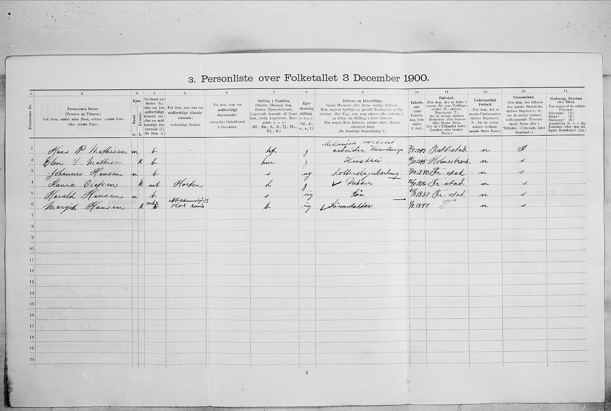 SAO, 1900 census for Kristiania, 1900, p. 68517