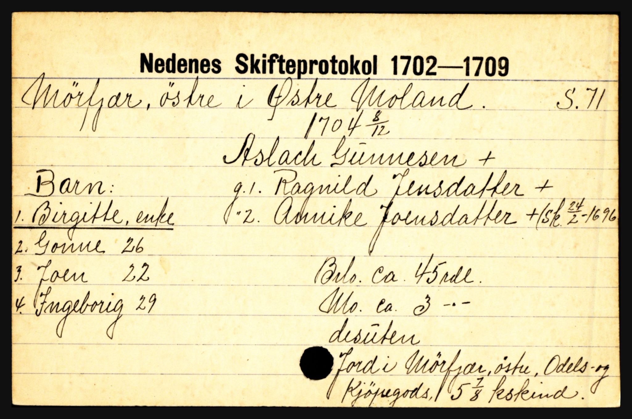 Nedenes sorenskriveri før 1824, AV/SAK-1221-0007/H, p. 20737