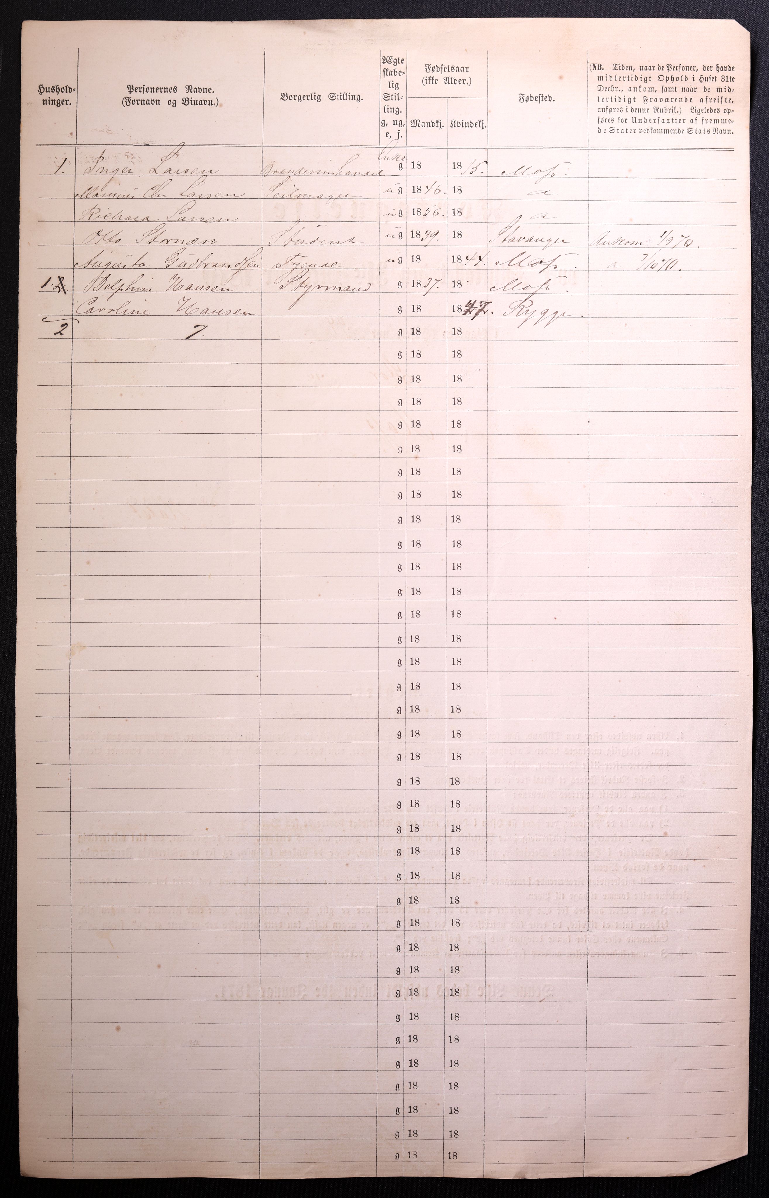 RA, 1870 census for 0104 Moss, 1870, p. 80