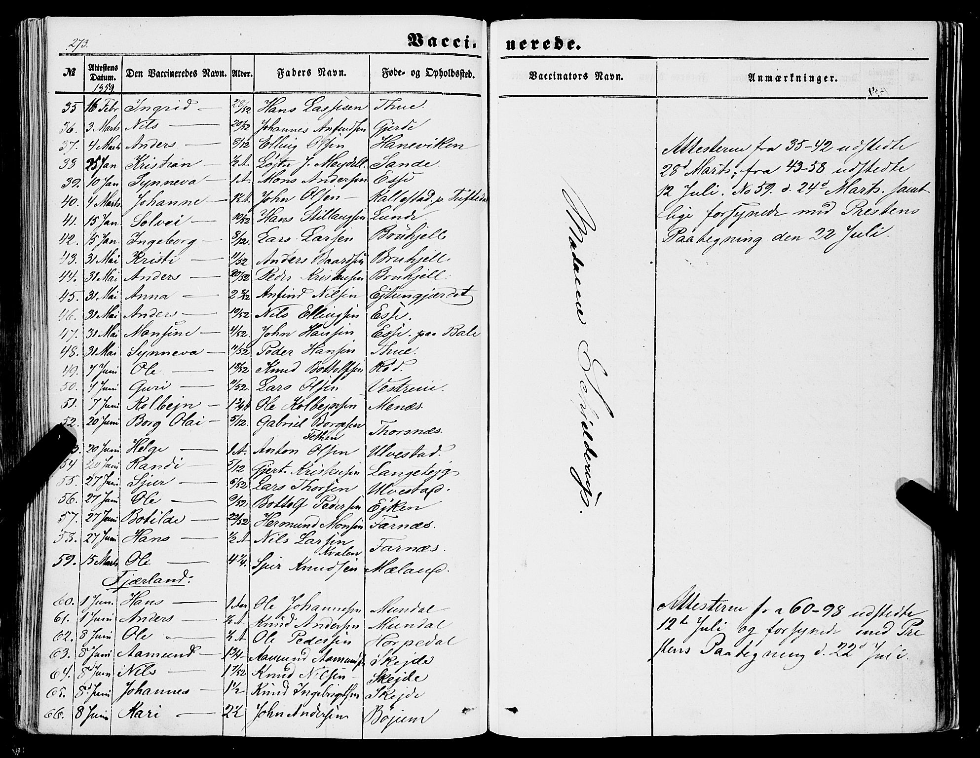 Balestrand sokneprestembete, AV/SAB-A-79601/H/Haa/Haaa/L0002: Parish register (official) no. A 2, 1847-1866, p. 273