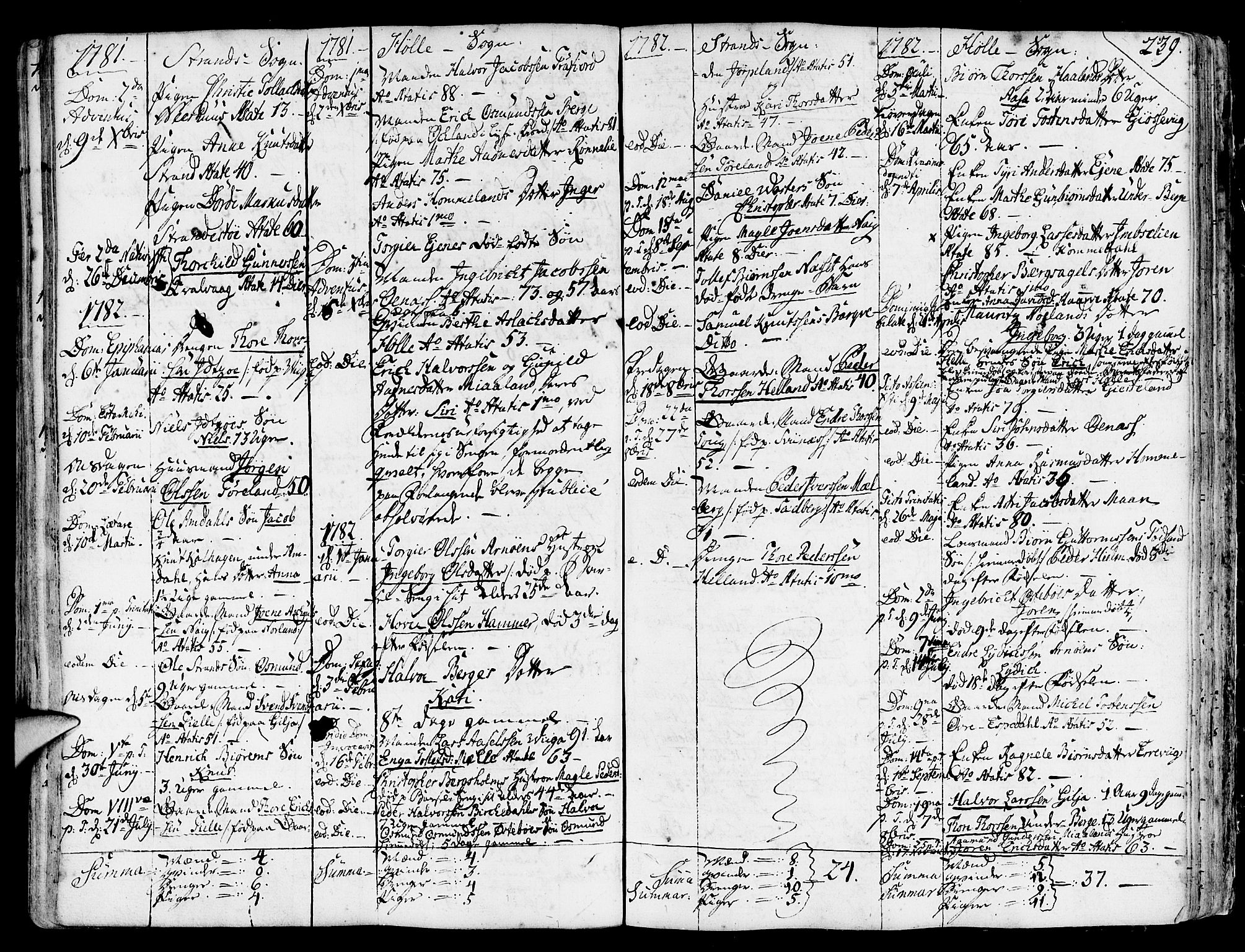 Strand sokneprestkontor, SAST/A-101828/H/Ha/Haa/L0003: Parish register (official) no. A 3, 1769-1816, p. 239