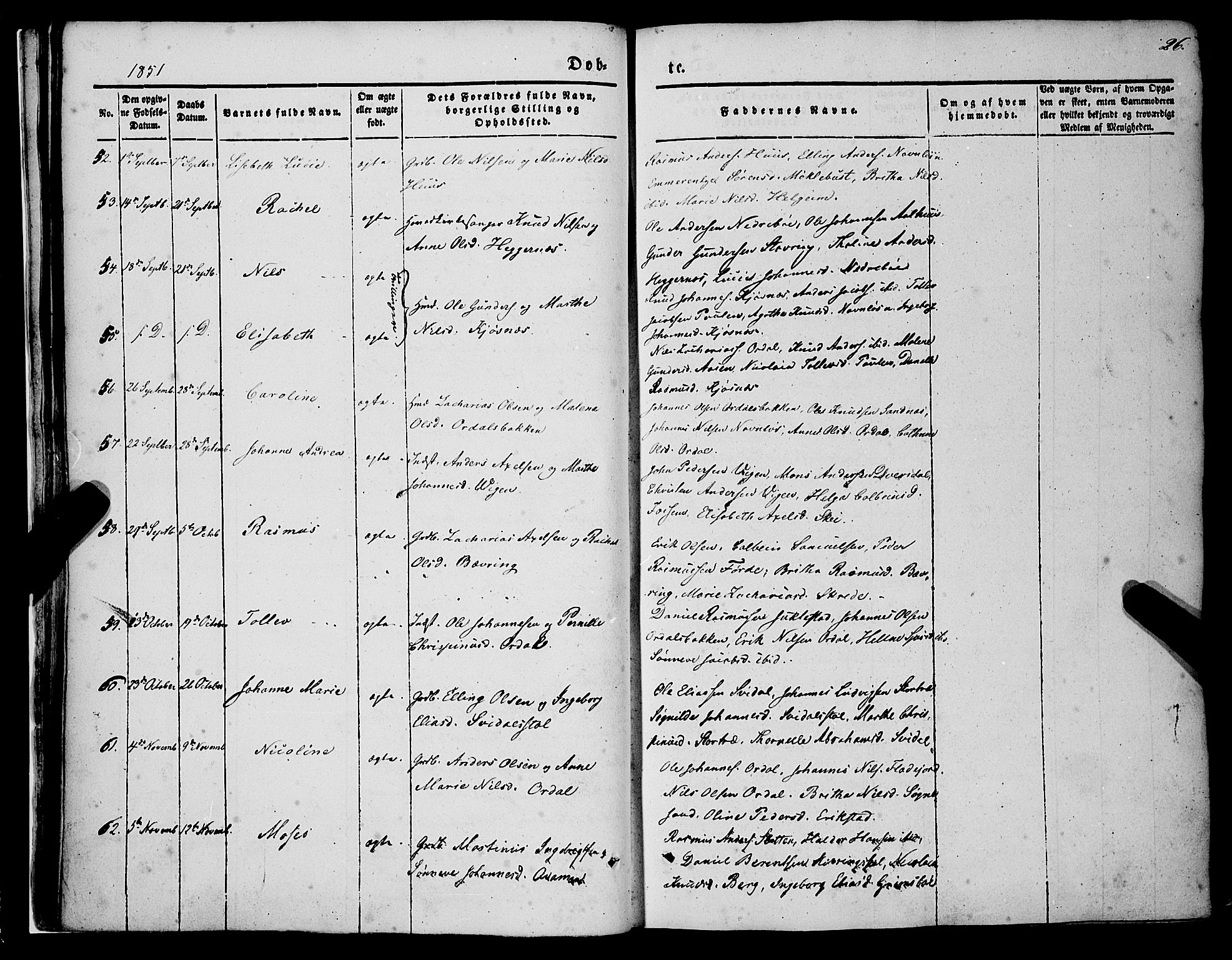 Jølster sokneprestembete, SAB/A-80701/H/Haa/Haaa/L0010: Parish register (official) no. A 10, 1847-1865, p. 26