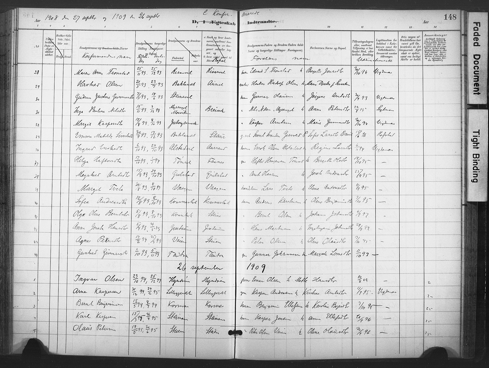 Ministerialprotokoller, klokkerbøker og fødselsregistre - Nord-Trøndelag, AV/SAT-A-1458/713/L0122: Parish register (official) no. 713A11, 1899-1910, p. 148