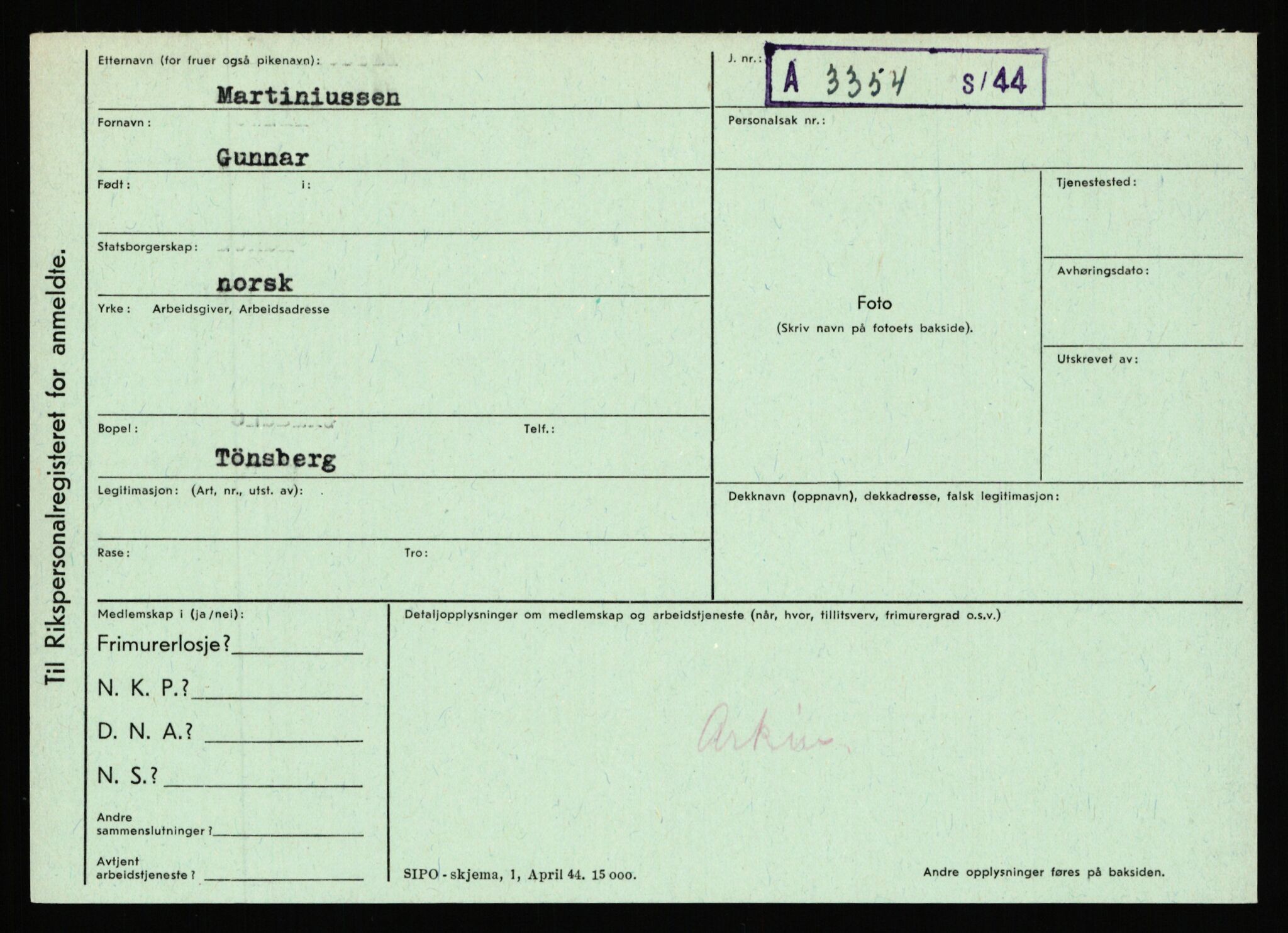 Statspolitiet - Hovedkontoret / Osloavdelingen, AV/RA-S-1329/C/Ca/L0010: Lind - Moksnes, 1943-1945, p. 2826