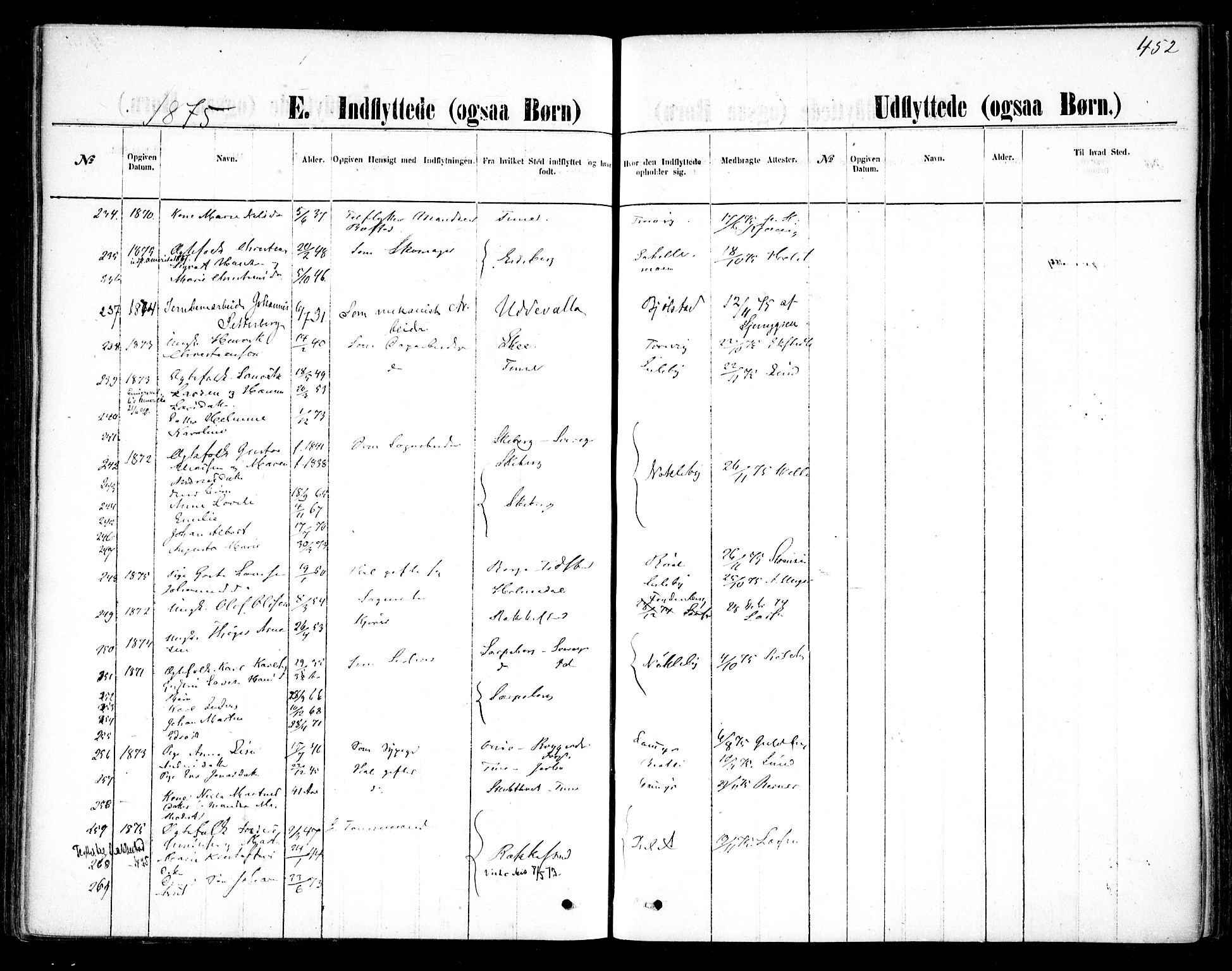 Glemmen prestekontor Kirkebøker, AV/SAO-A-10908/F/Fa/L0009: Parish register (official) no. 9, 1871-1878, p. 452