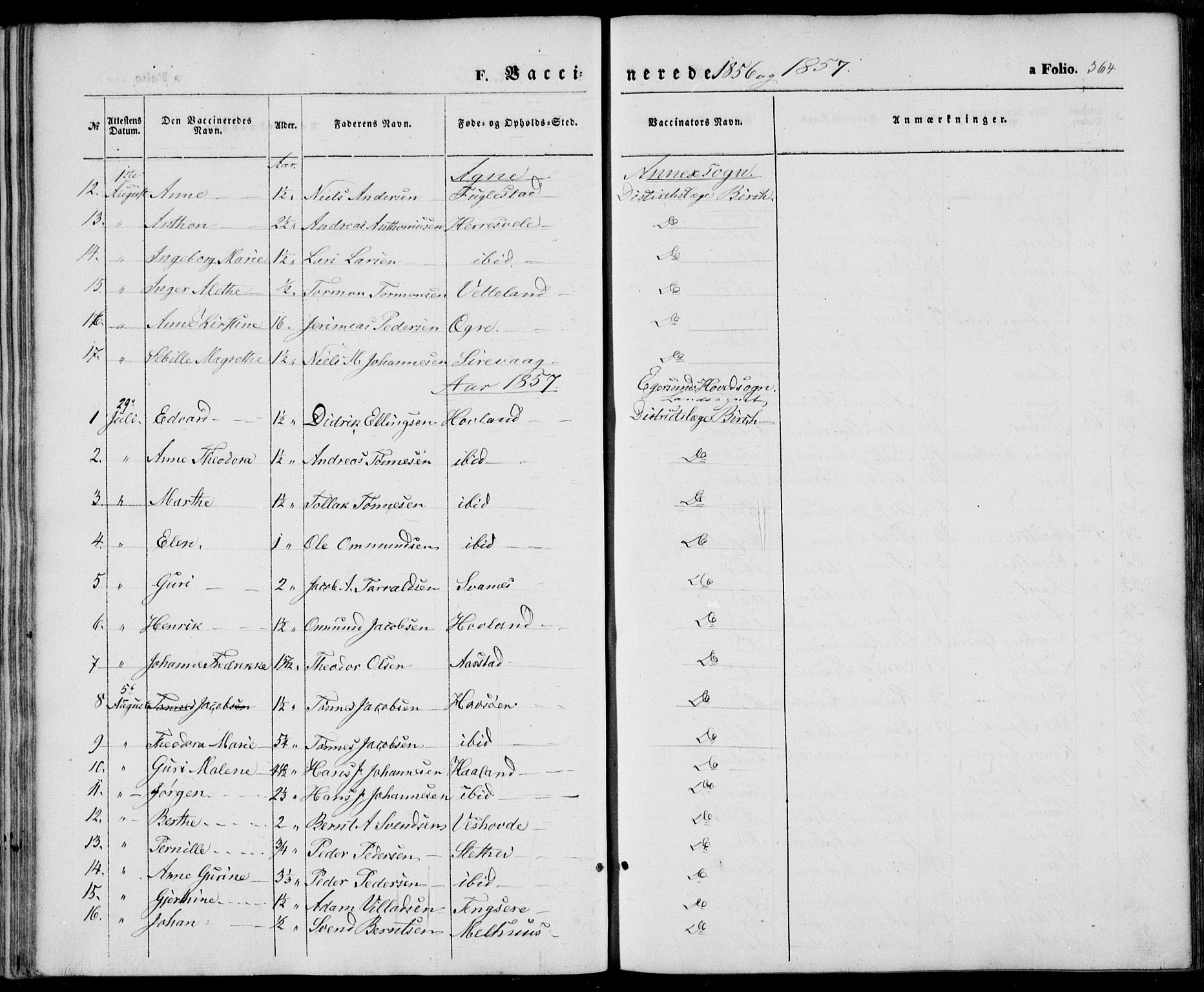 Eigersund sokneprestkontor, SAST/A-101807/S08/L0013: Parish register (official) no. A 12.2, 1850-1865, p. 564