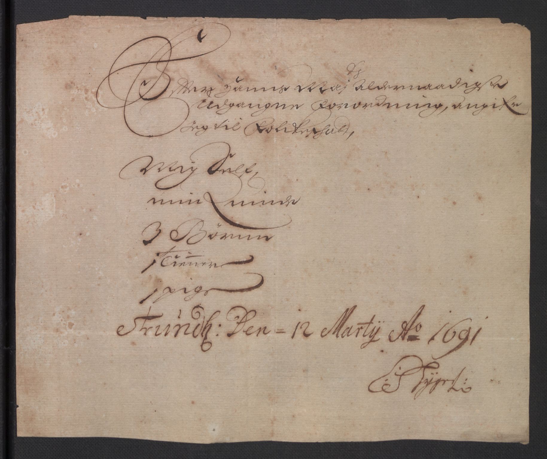 Rentekammeret inntil 1814, Reviderte regnskaper, Byregnskaper, AV/RA-EA-4066/R/Rs/L0506: [S2] Kontribusjonsregnskap, 1691-1692, p. 87