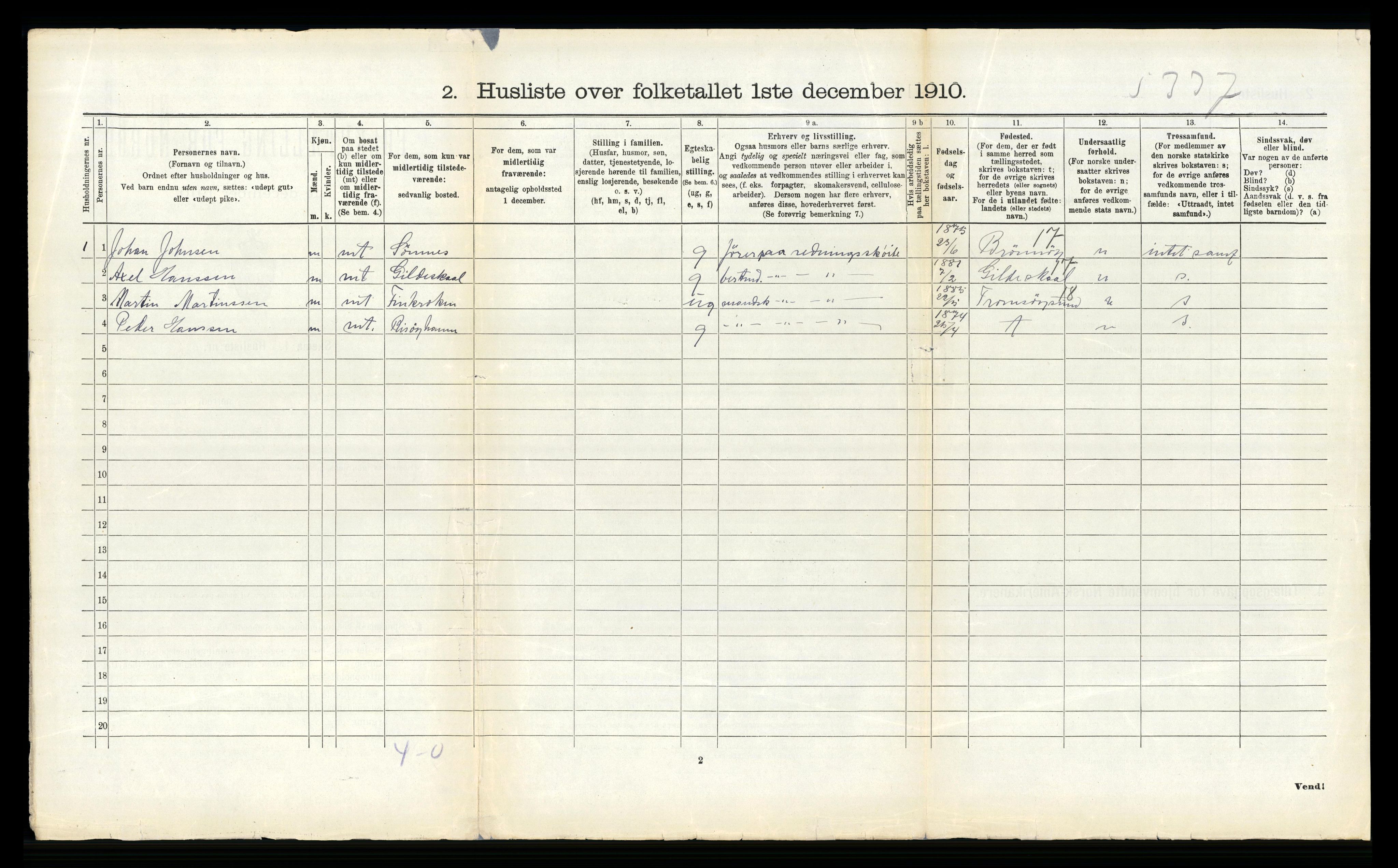 RA, 1910 census for Dverberg, 1910, p. 1349