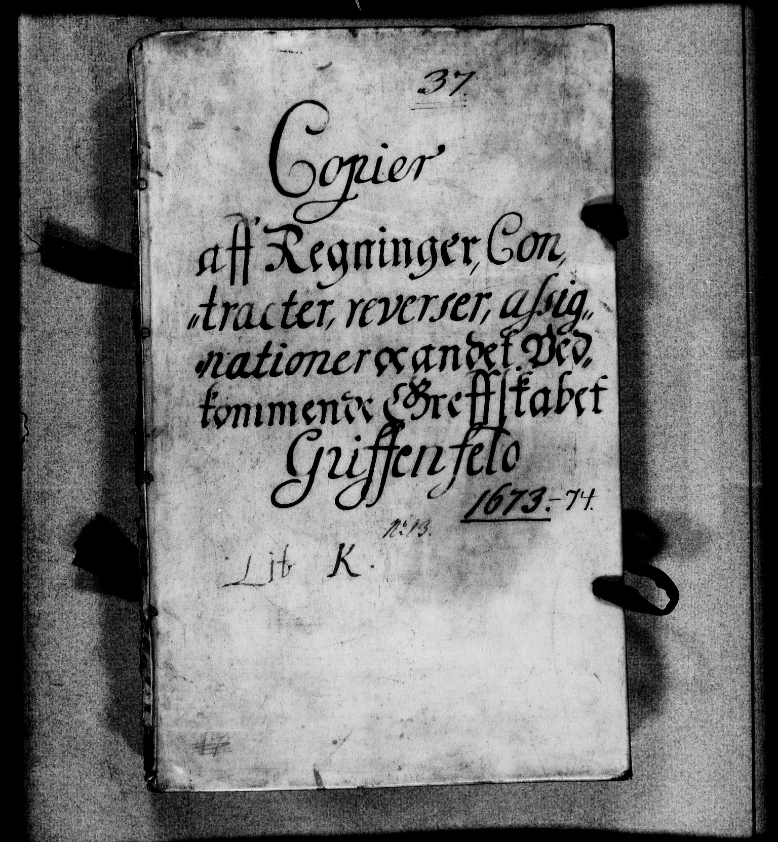 Rentekammeret, Kammerkanselliet, RA/EA-3111/G/Gi/Gia/L0003: Kopier av regninger, kontrakter, reverser o.a. vedkommende grevskapet Griffenfeld (merket RK 55.3), 1673-1674, p. 2