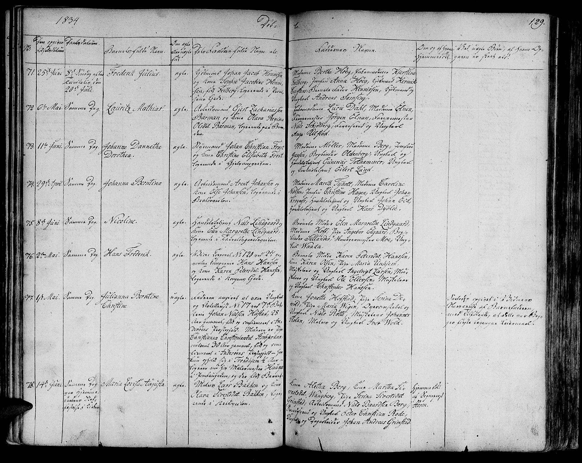 Ministerialprotokoller, klokkerbøker og fødselsregistre - Sør-Trøndelag, SAT/A-1456/602/L0108: Parish register (official) no. 602A06, 1821-1839, p. 129