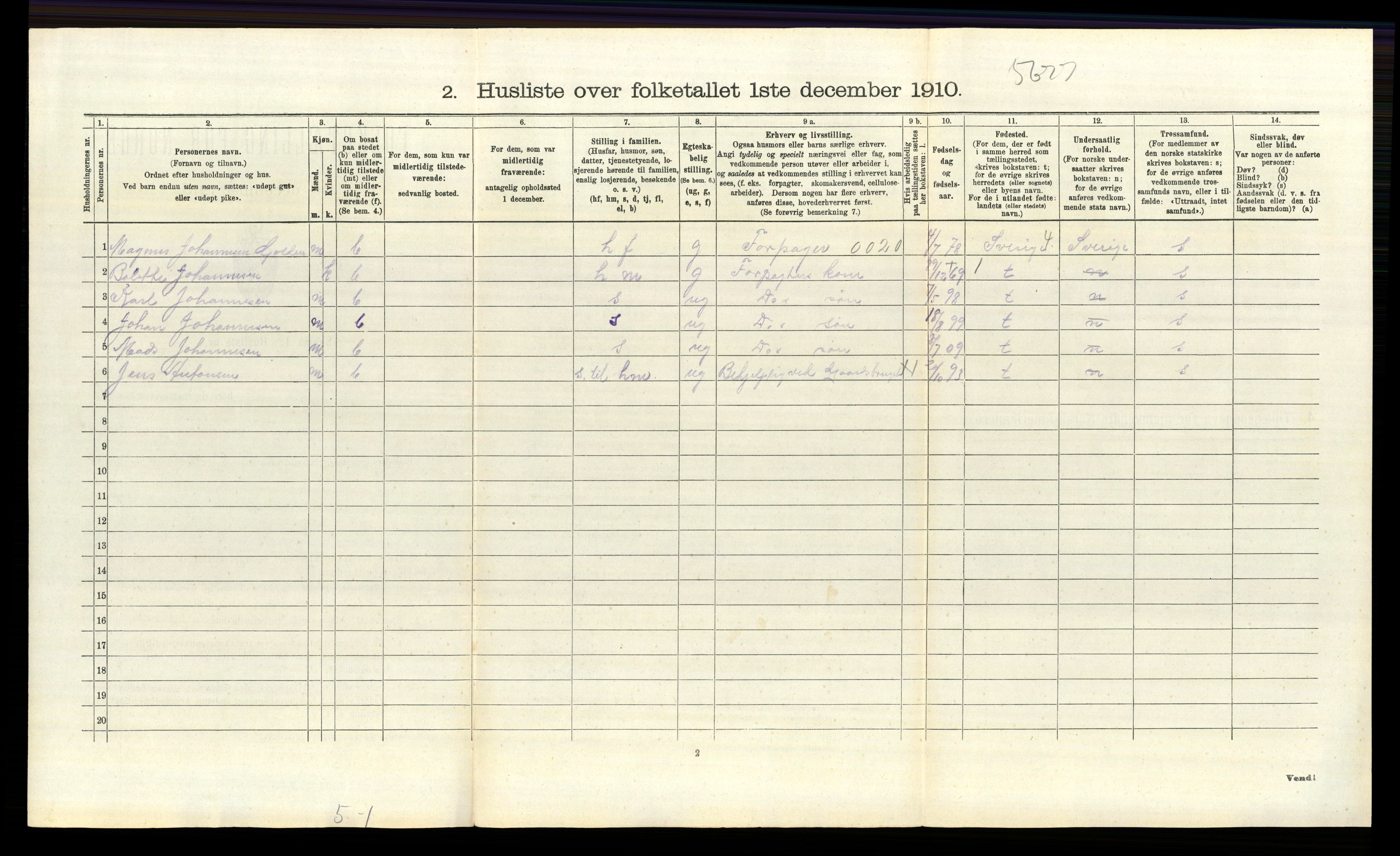 RA, 1910 census for Idd, 1910, p. 1487