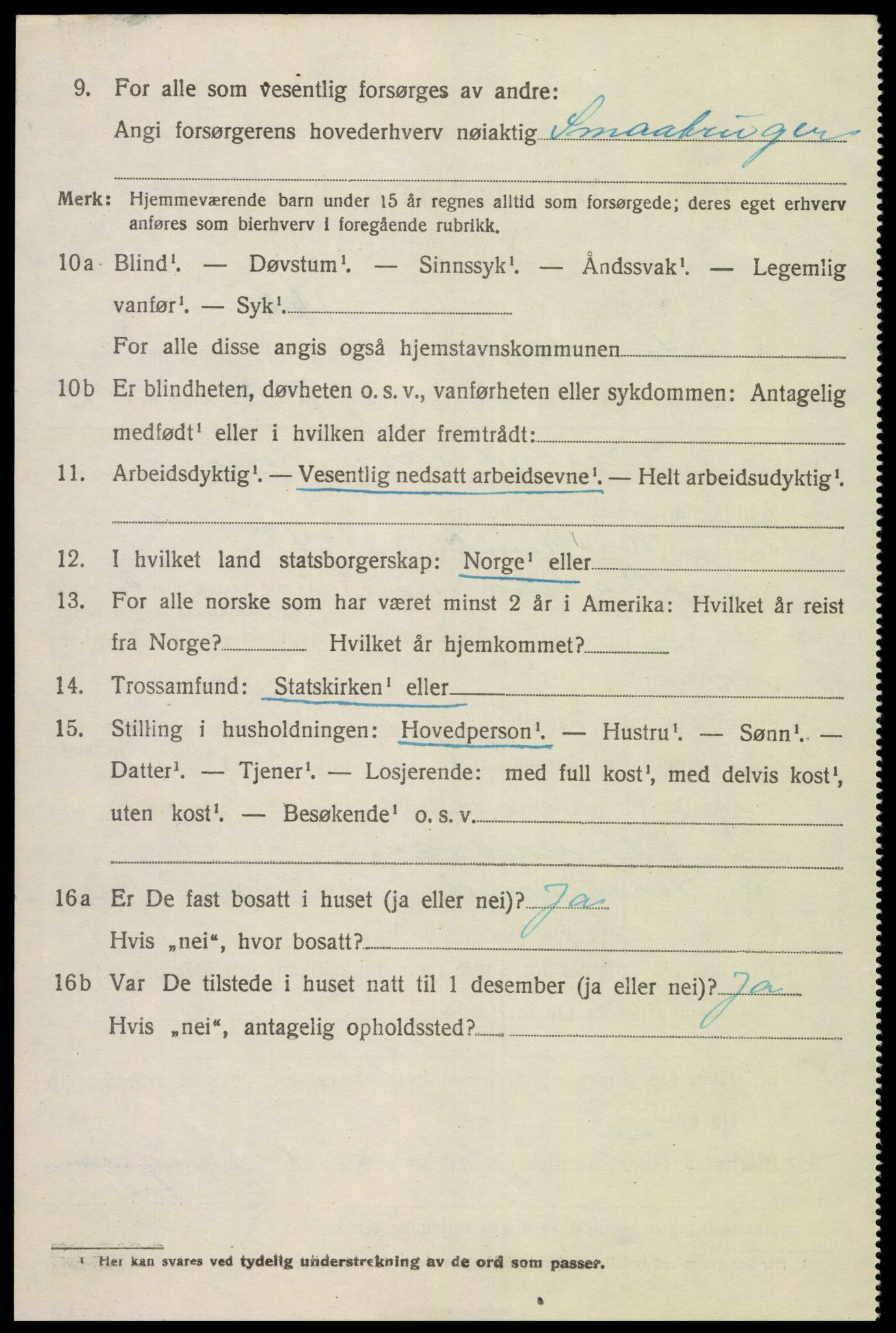 SAK, 1920 census for Landvik, 1920, p. 2087