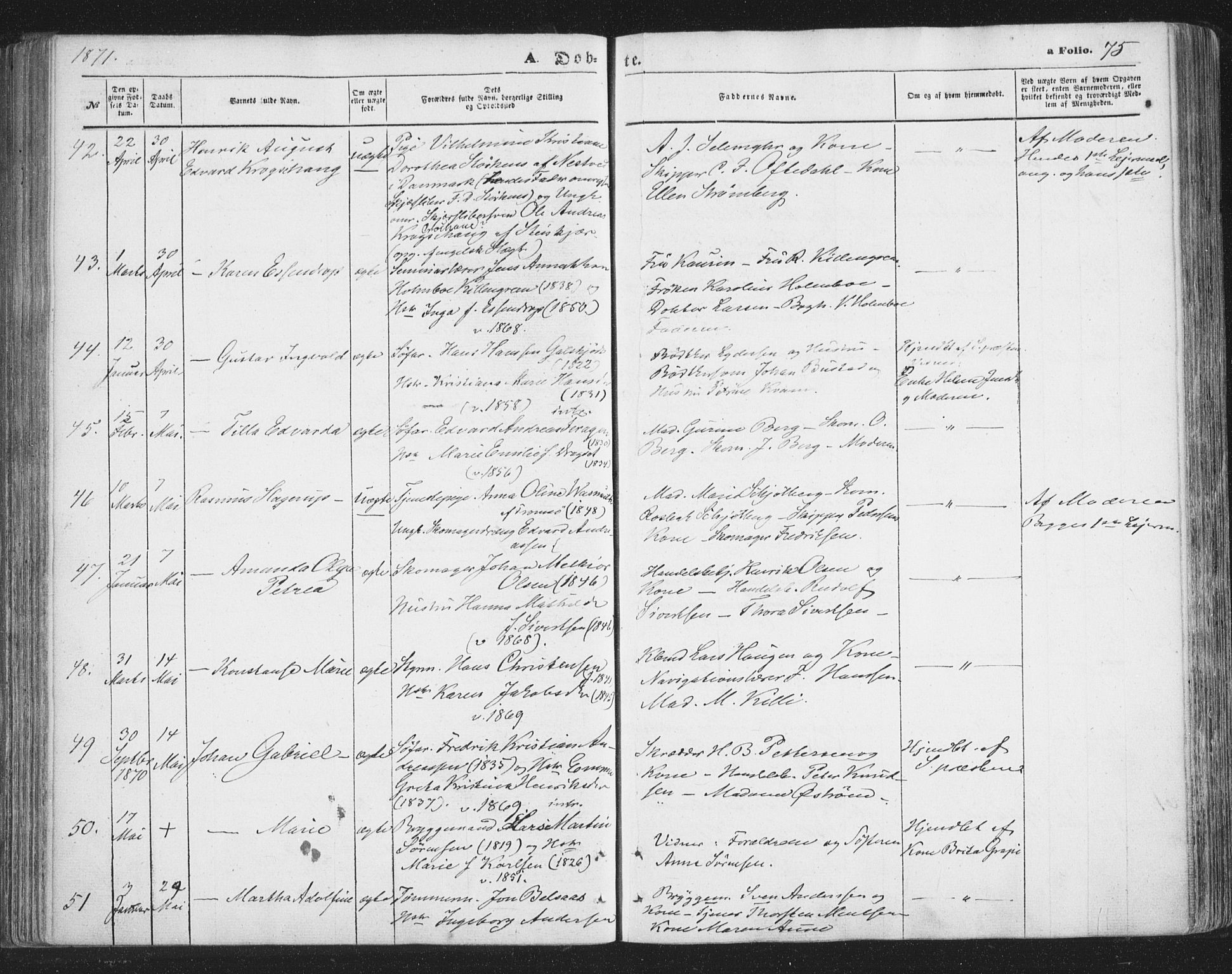 Tromsø sokneprestkontor/stiftsprosti/domprosti, SATØ/S-1343/G/Ga/L0012kirke: Parish register (official) no. 12, 1865-1871, p. 75