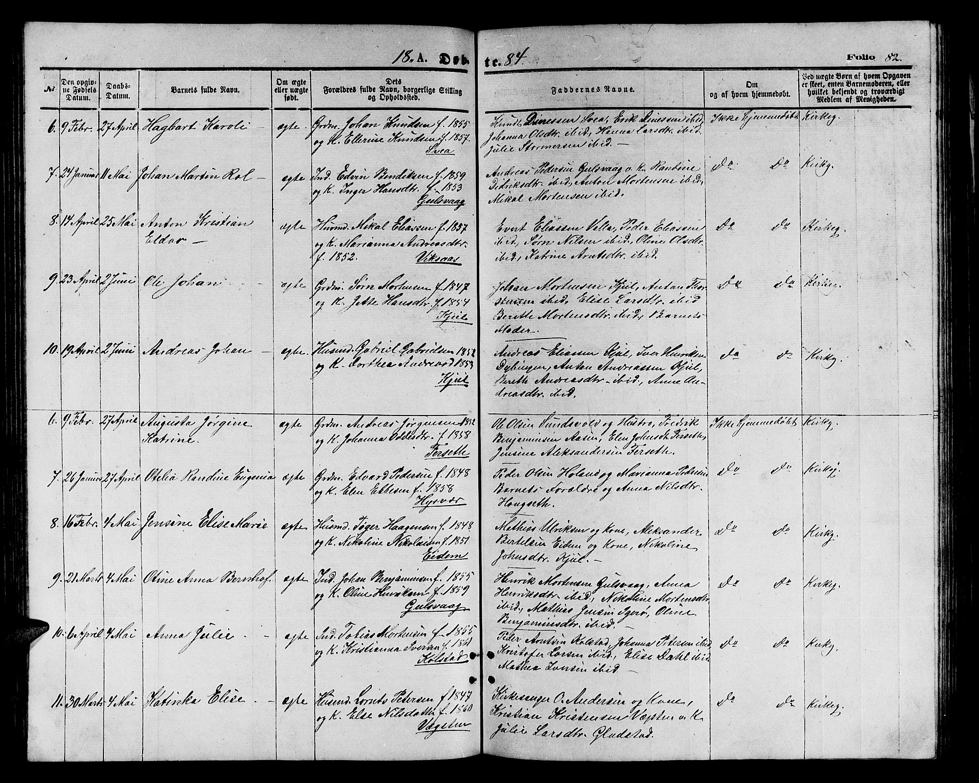 Ministerialprotokoller, klokkerbøker og fødselsregistre - Nordland, AV/SAT-A-1459/816/L0252: Parish register (copy) no. 816C02, 1871-1885, p. 82