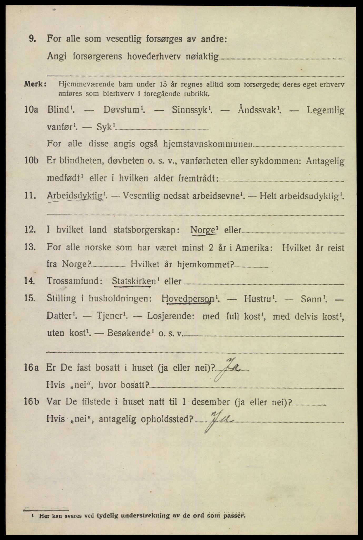 SAK, 1920 census for Randesund, 1920, p. 585