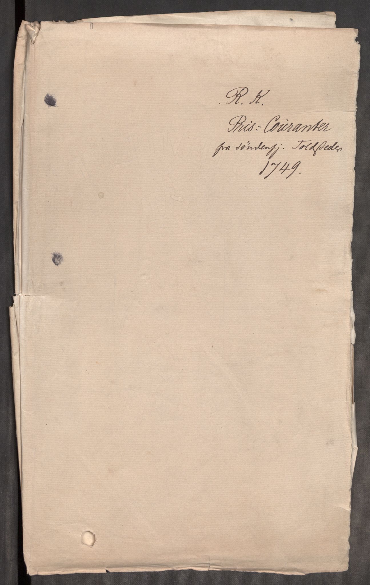 Rentekammeret inntil 1814, Realistisk ordnet avdeling, RA/EA-4070/Oe/L0004: [Ø1]: Priskuranter, 1749-1752, p. 3