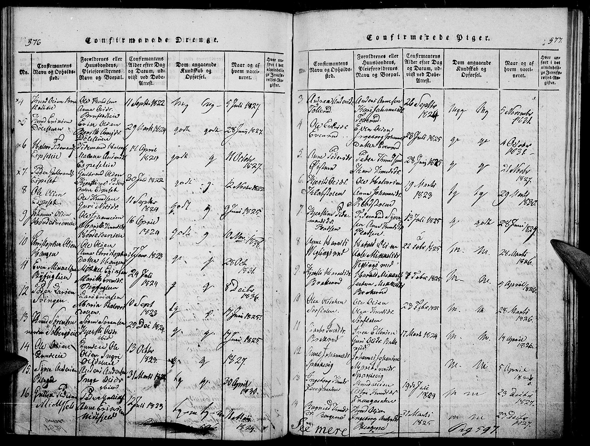 Sør-Aurdal prestekontor, SAH/PREST-128/H/Ha/Haa/L0003: Parish register (official) no. 3, 1825-1840, p. 576-577