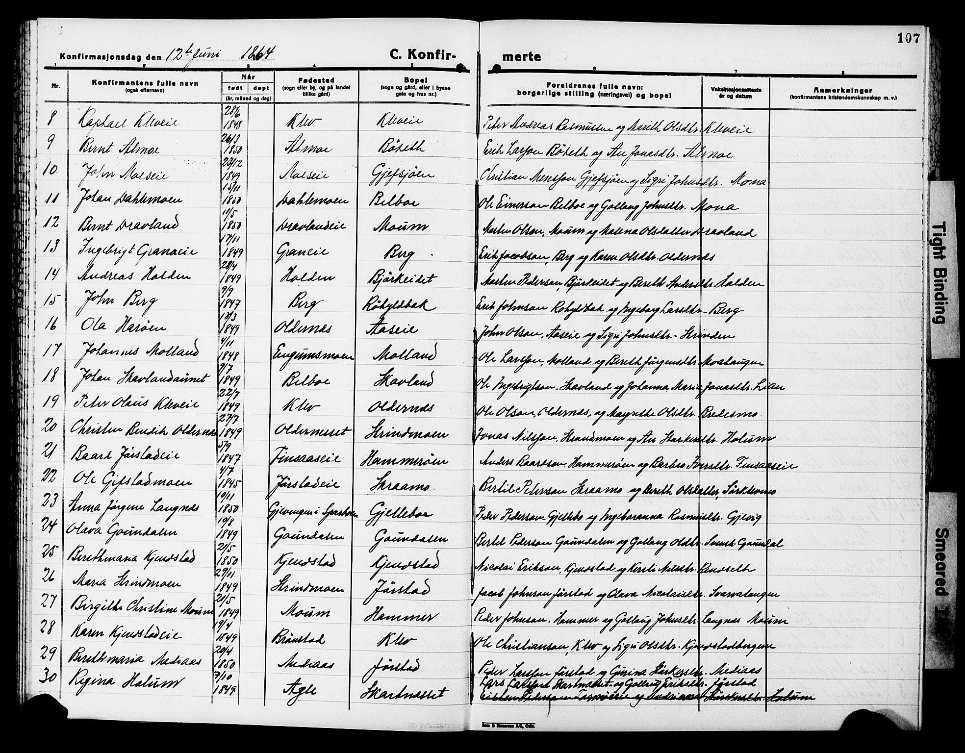 Ministerialprotokoller, klokkerbøker og fødselsregistre - Nord-Trøndelag, SAT/A-1458/749/L0485: Parish register (official) no. 749D01, 1857-1872, p. 107