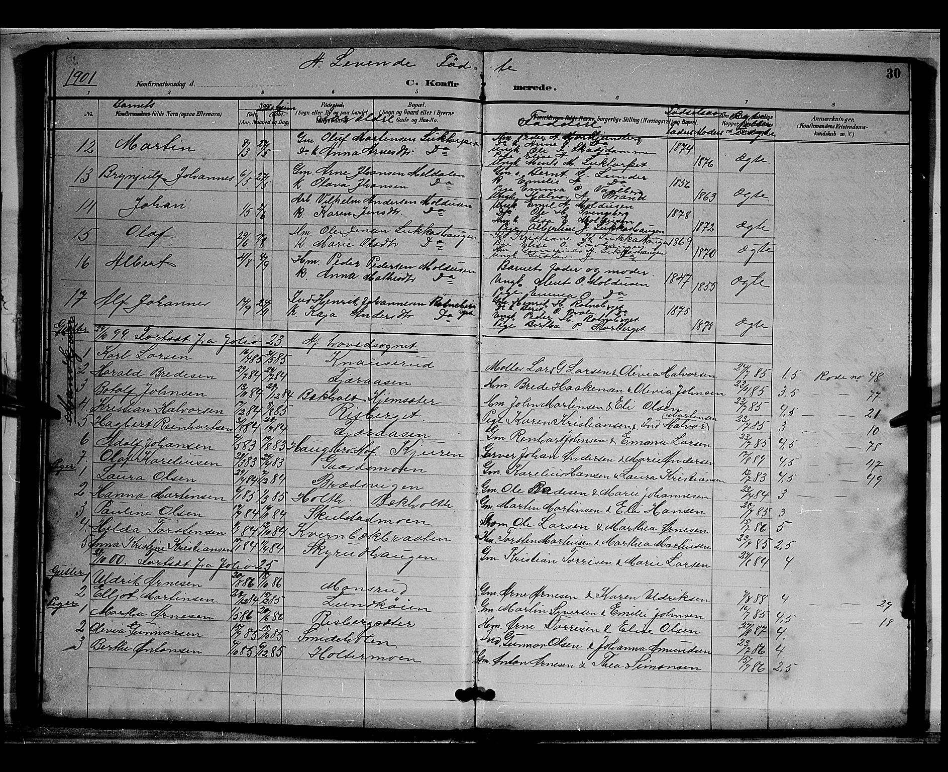 Grue prestekontor, SAH/PREST-036/H/Ha/Hab/L0004: Parish register (copy) no. 4, 1895-1901, p. 30