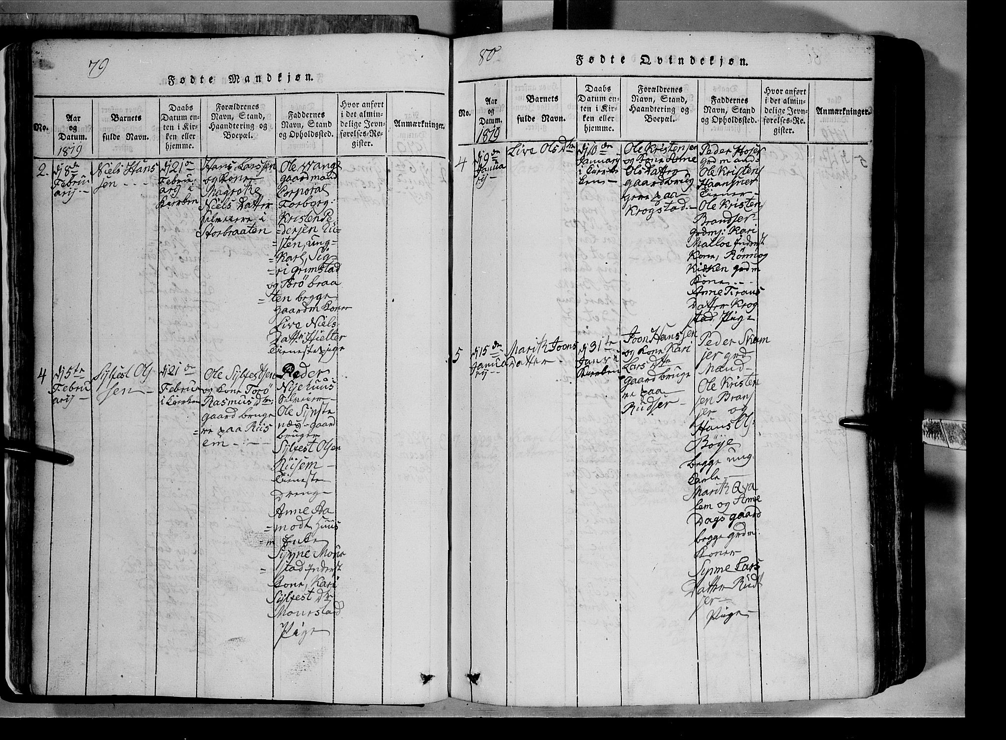 Lom prestekontor, AV/SAH-PREST-070/L/L0003: Parish register (copy) no. 3, 1815-1844, p. 79-80