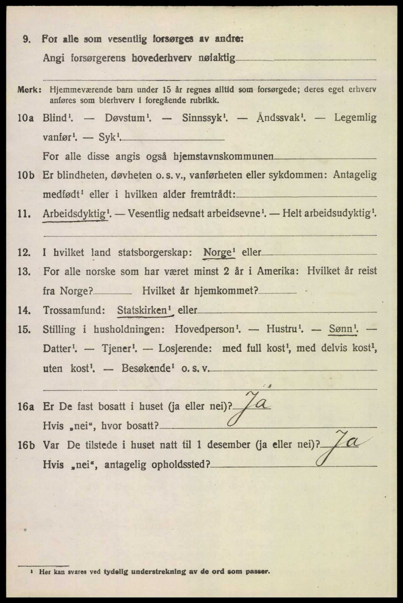 SAH, 1920 census for Tynset, 1920, p. 3965