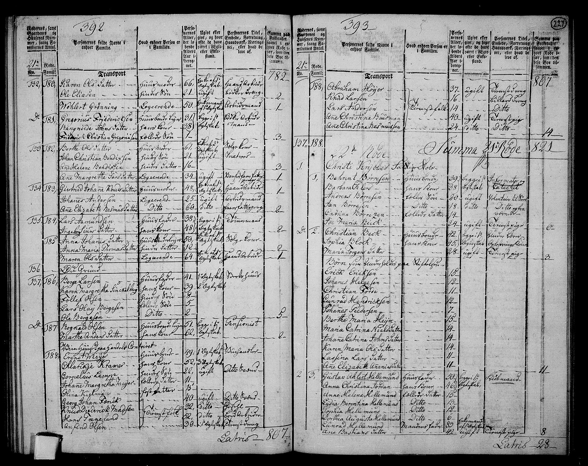 RA, 1801 census for 1301 Bergen, 1801, p. 226b-227a