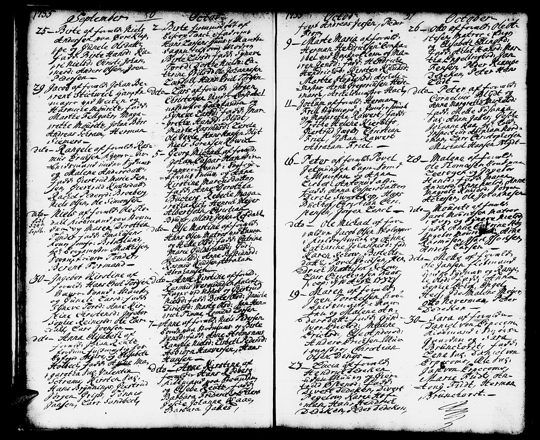 Domkirken sokneprestembete, SAB/A-74801/H/Haa/L0002: Parish register (official) no. A 2, 1733-1750, p. 50-51
