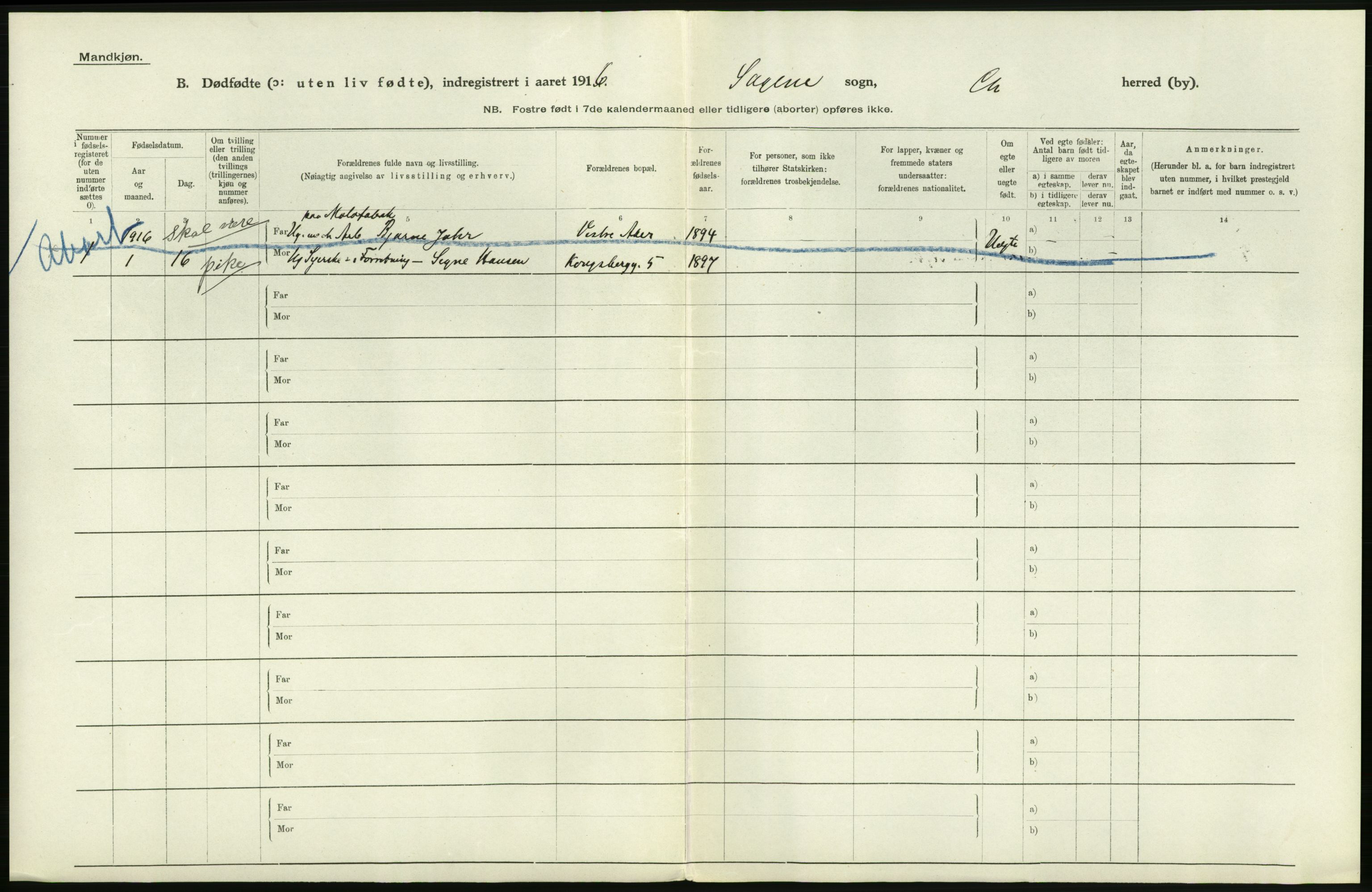 Statistisk sentralbyrå, Sosiodemografiske emner, Befolkning, AV/RA-S-2228/D/Df/Dfb/Dfbf/L0010: Kristiania: Døde, dødfødte., 1916, p. 526