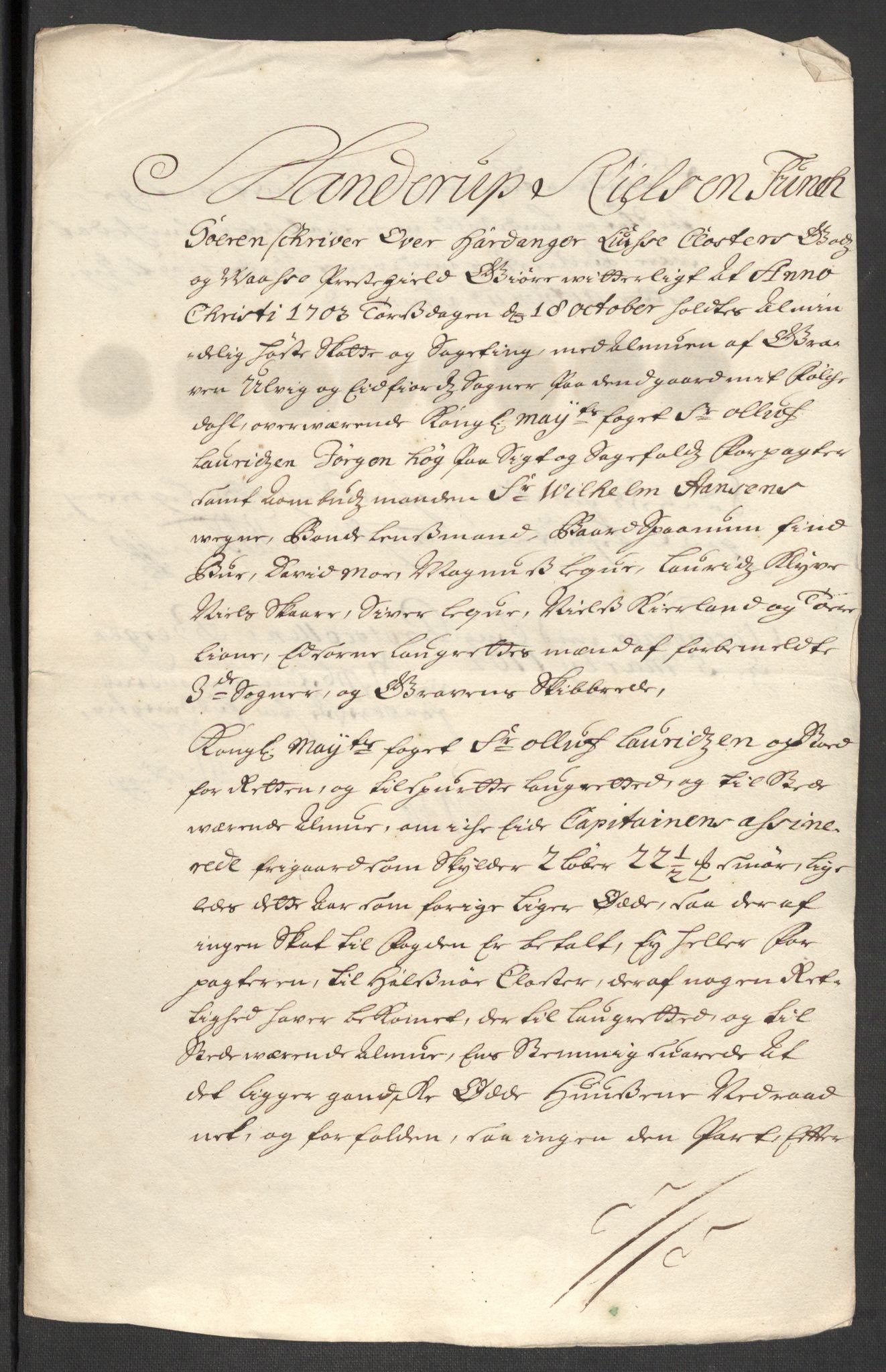 Rentekammeret inntil 1814, Reviderte regnskaper, Fogderegnskap, RA/EA-4092/R48/L2981: Fogderegnskap Sunnhordland og Hardanger, 1703, p. 247