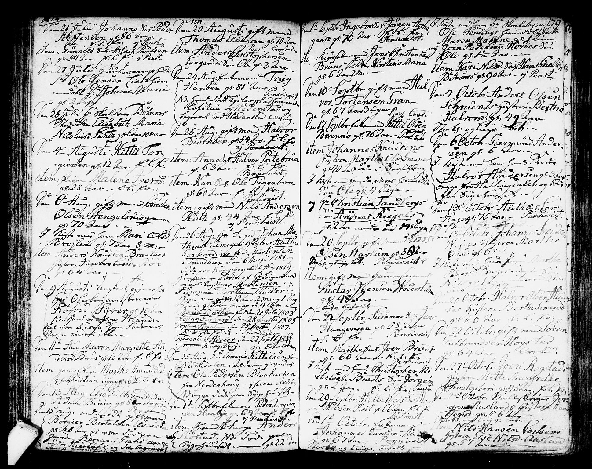 Kongsberg kirkebøker, AV/SAKO-A-22/F/Fa/L0007: Parish register (official) no. I 7, 1795-1816, p. 179