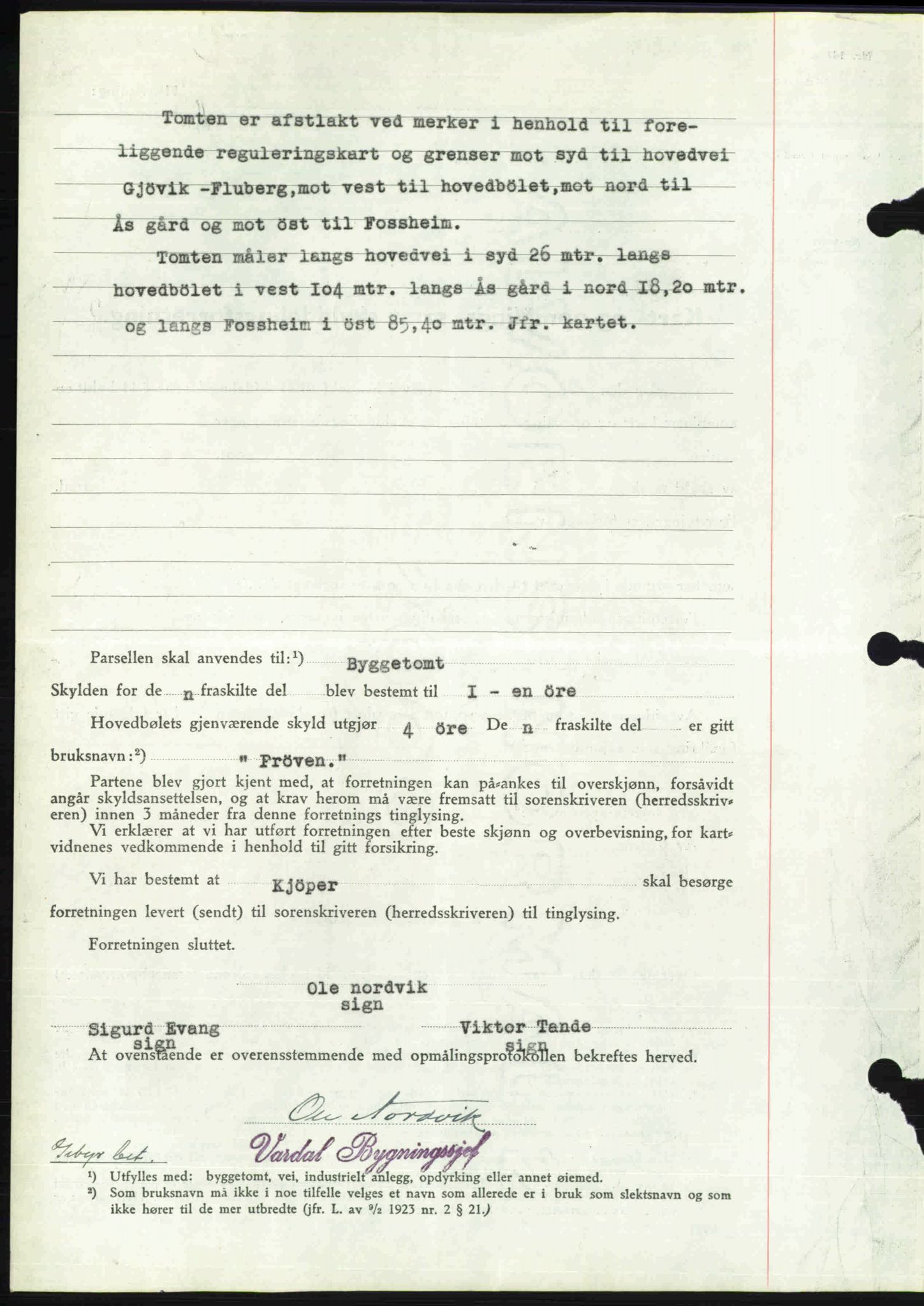Toten tingrett, SAH/TING-006/H/Hb/Hbc/L0006: Mortgage book no. Hbc-06, 1939-1939, Diary no: : 2833/1939