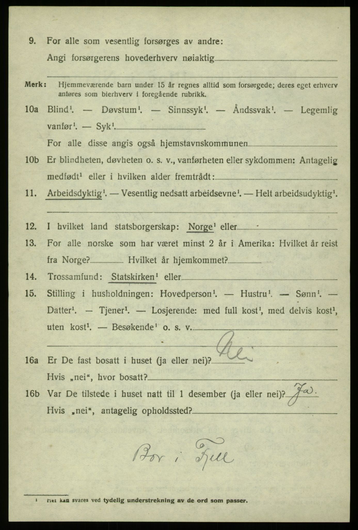 SAB, 1920 census for Hosanger, 1920, p. 2330