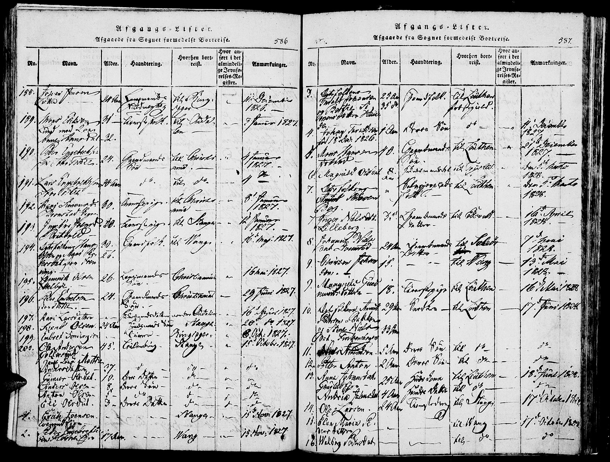 Romedal prestekontor, SAH/PREST-004/K/L0002: Parish register (official) no. 2, 1814-1828, p. 586-587