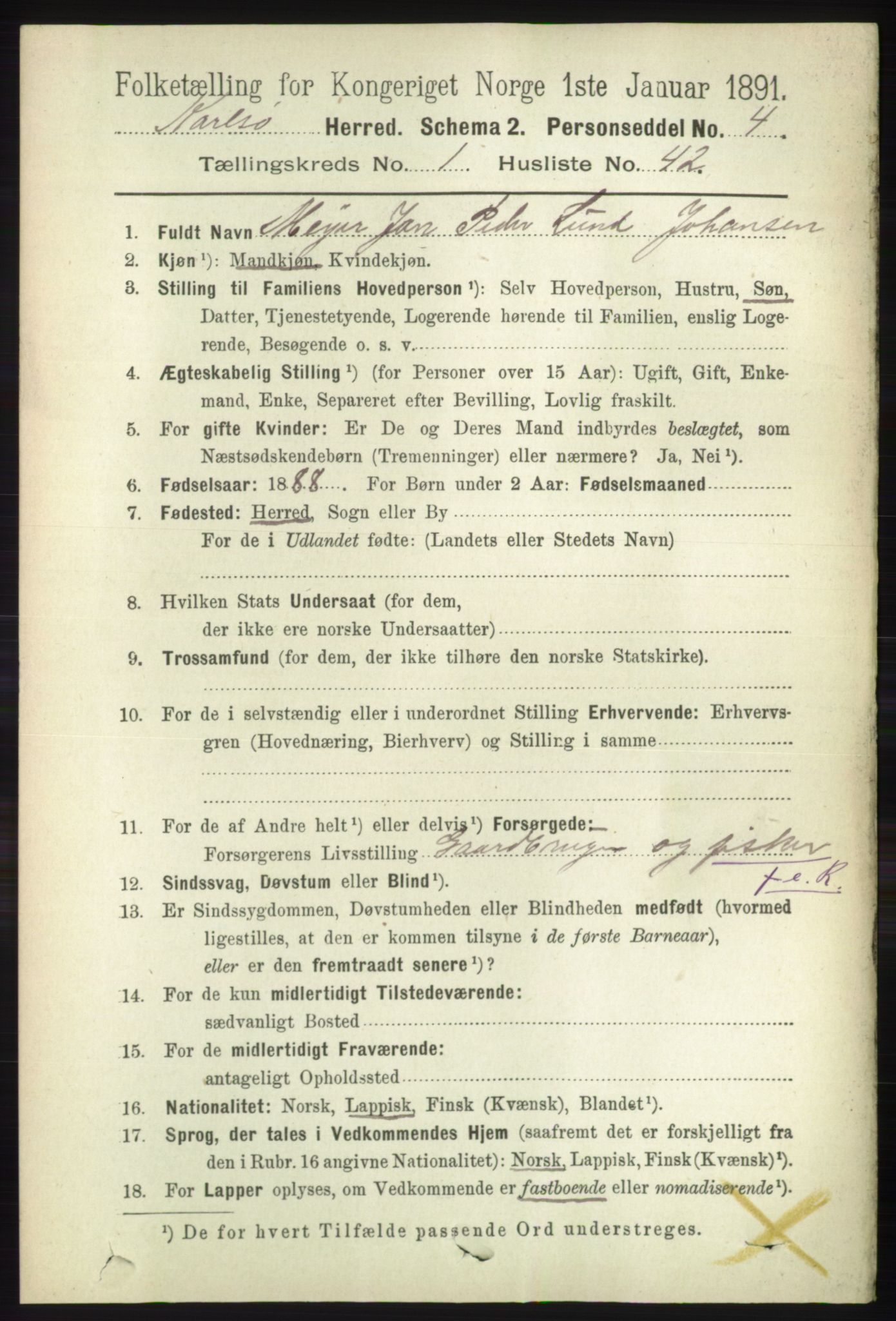 RA, 1891 census for 1936 Karlsøy, 1891, p. 370