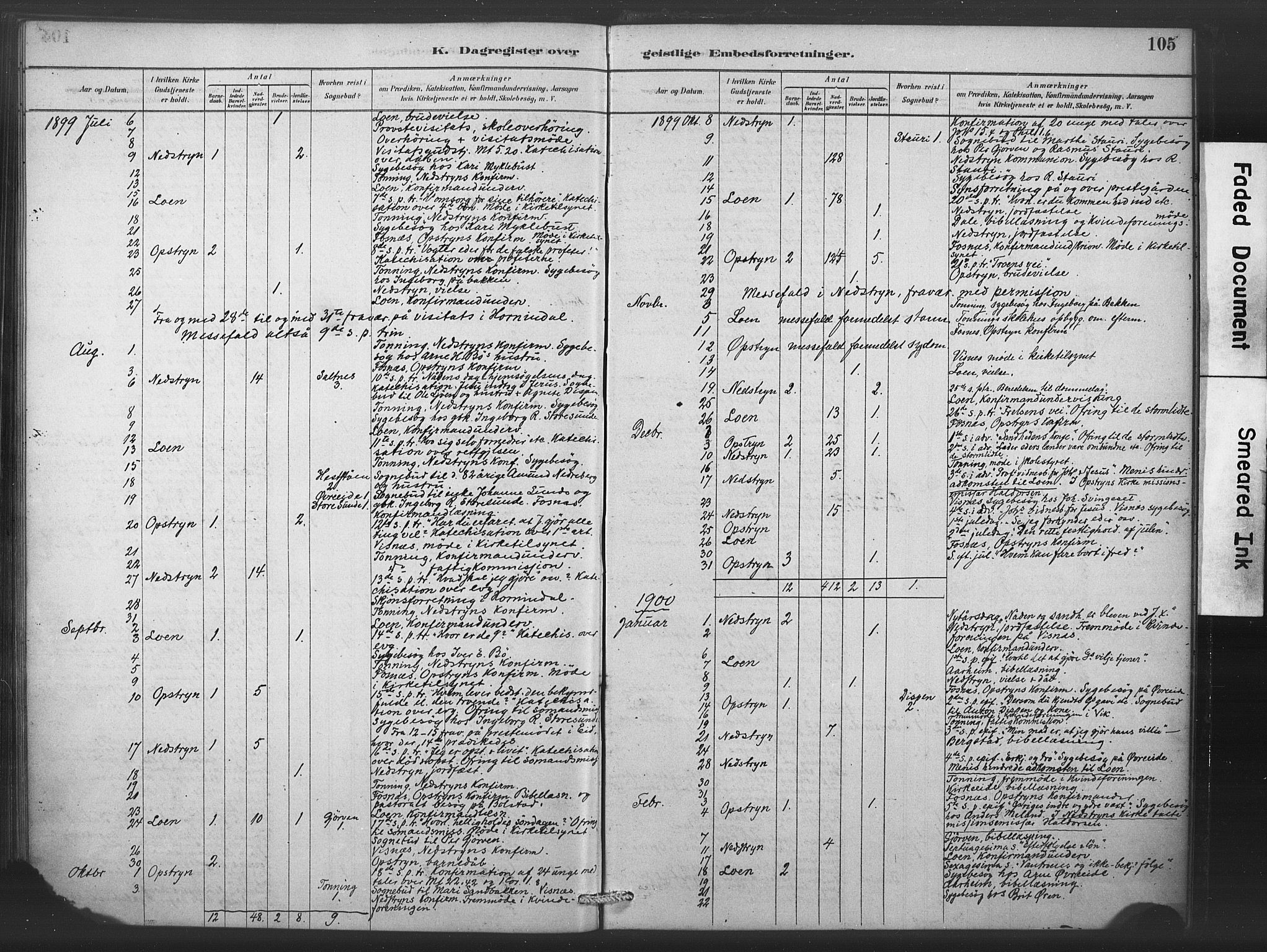 Stryn Sokneprestembete, AV/SAB-A-82501: Parish register (official) no. C 1, 1878-1907, p. 105