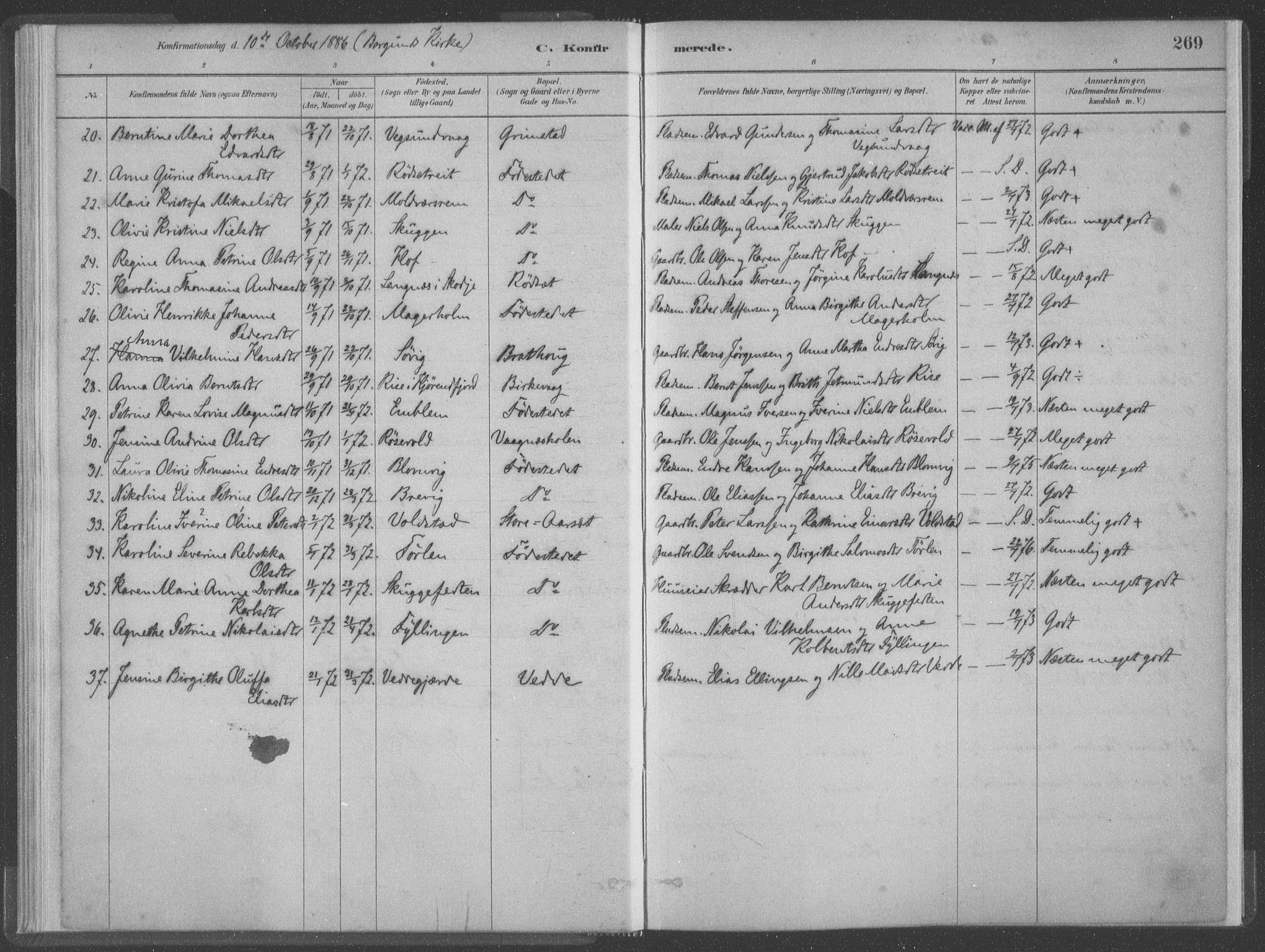 Ministerialprotokoller, klokkerbøker og fødselsregistre - Møre og Romsdal, AV/SAT-A-1454/528/L0402: Parish register (official) no. 528A12II, 1880-1903, p. 269