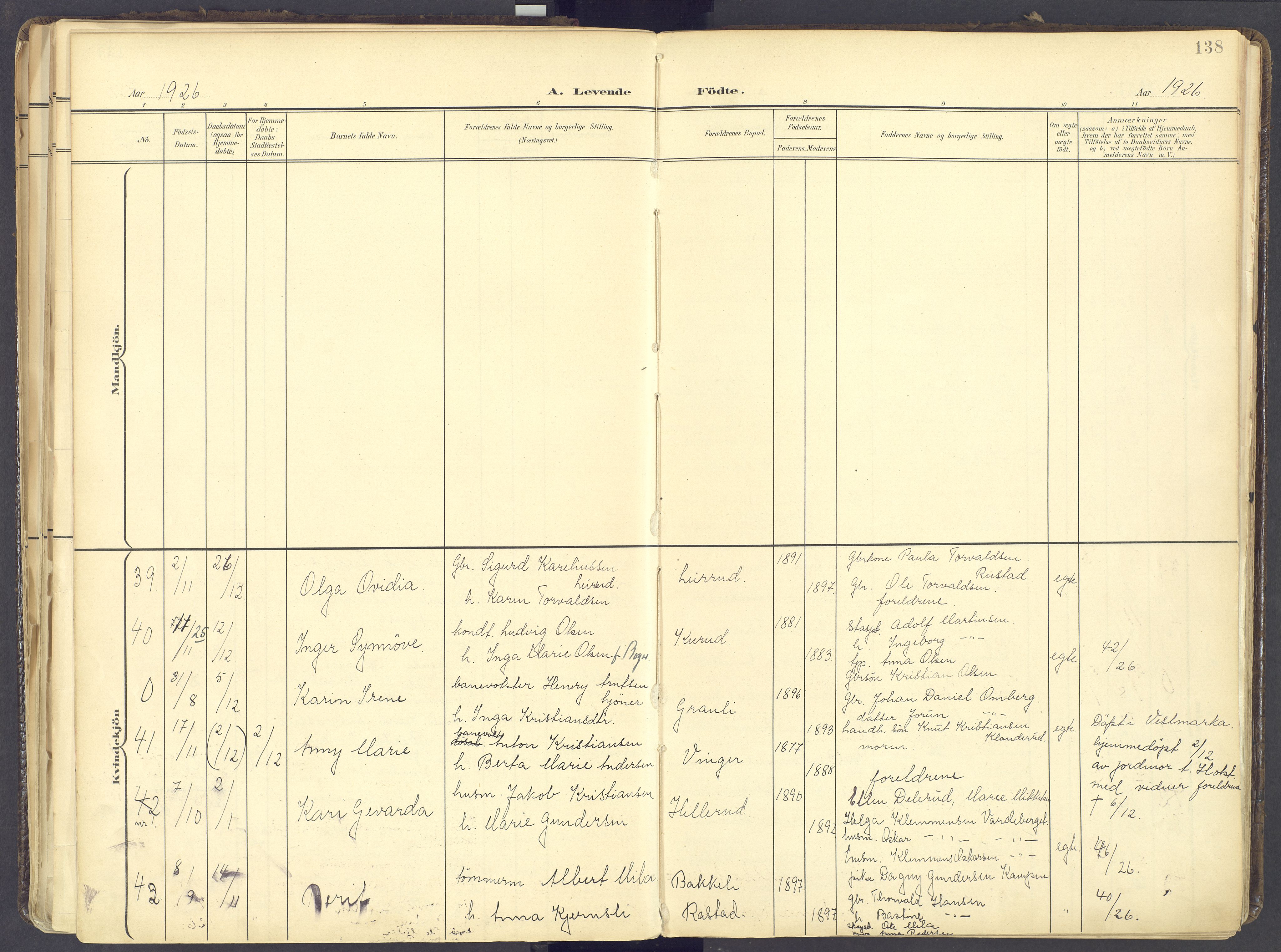 Vinger prestekontor, AV/SAH-PREST-024/H/Ha/Haa/L0017: Parish register (official) no. 17, 1901-1927, p. 138