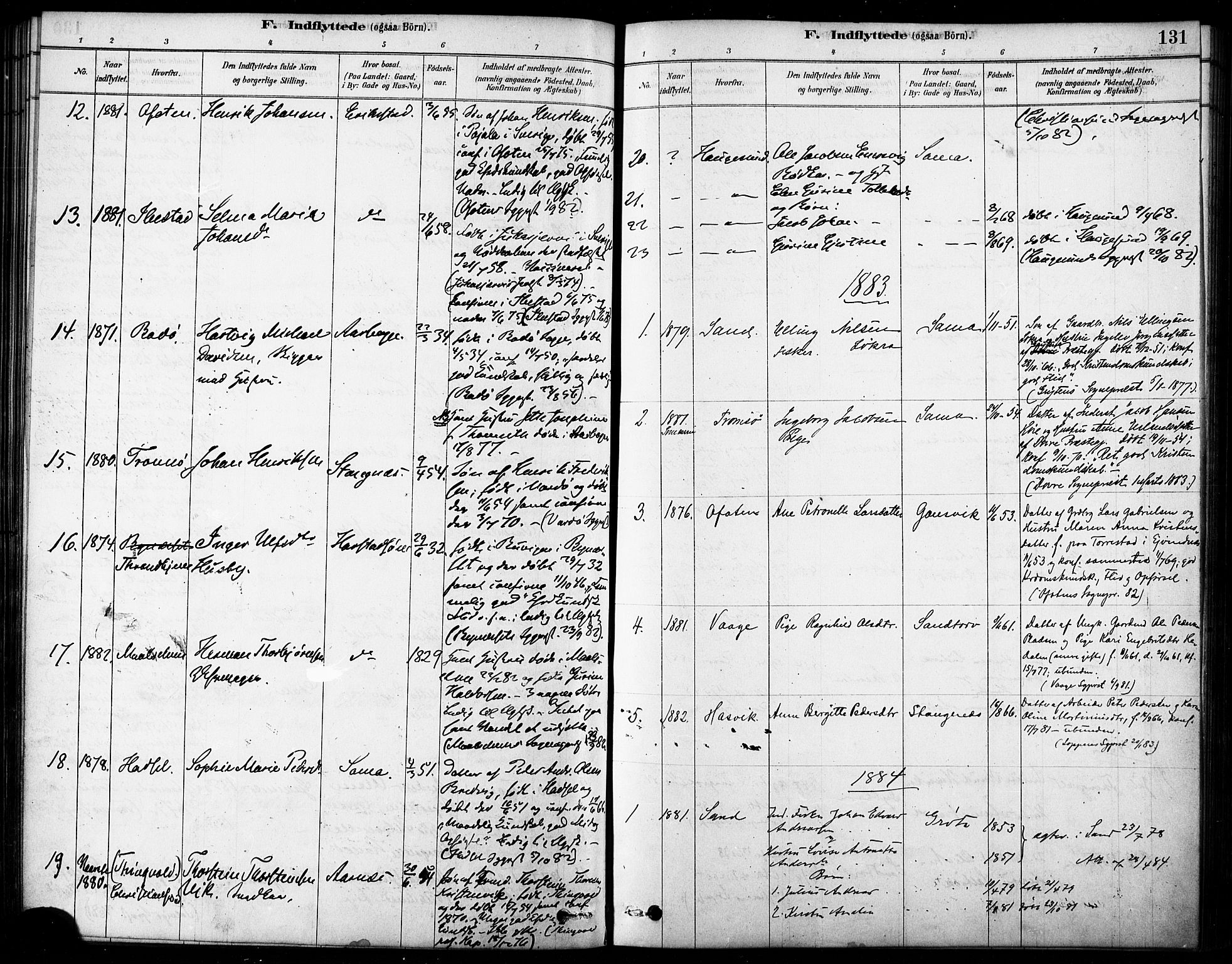 Trondenes sokneprestkontor, SATØ/S-1319/H/Ha/L0015kirke: Parish register (official) no. 15, 1878-1889, p. 131