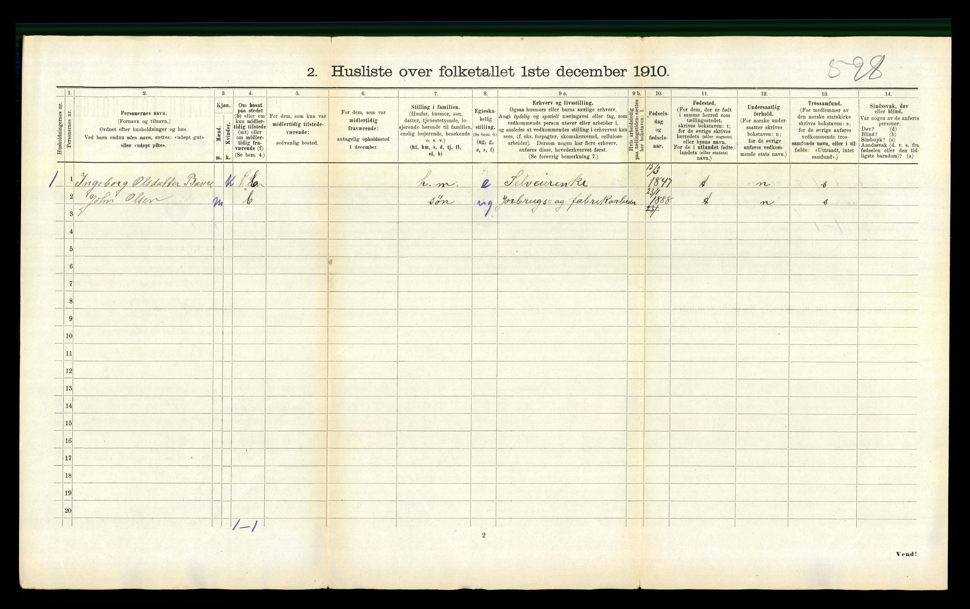 RA, 1910 census for Surnadal, 1910, p. 188