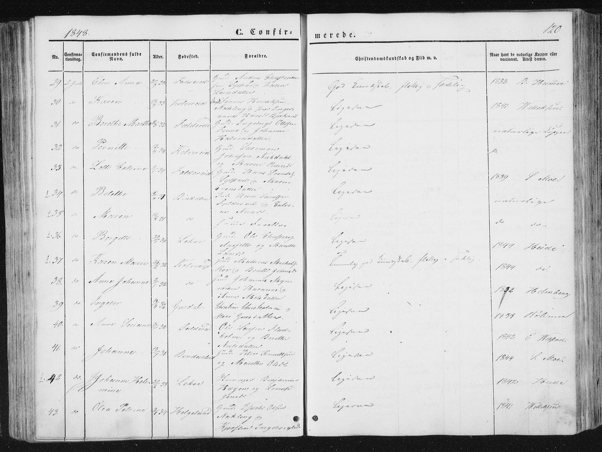 Ministerialprotokoller, klokkerbøker og fødselsregistre - Nord-Trøndelag, AV/SAT-A-1458/780/L0640: Parish register (official) no. 780A05, 1845-1856, p. 120