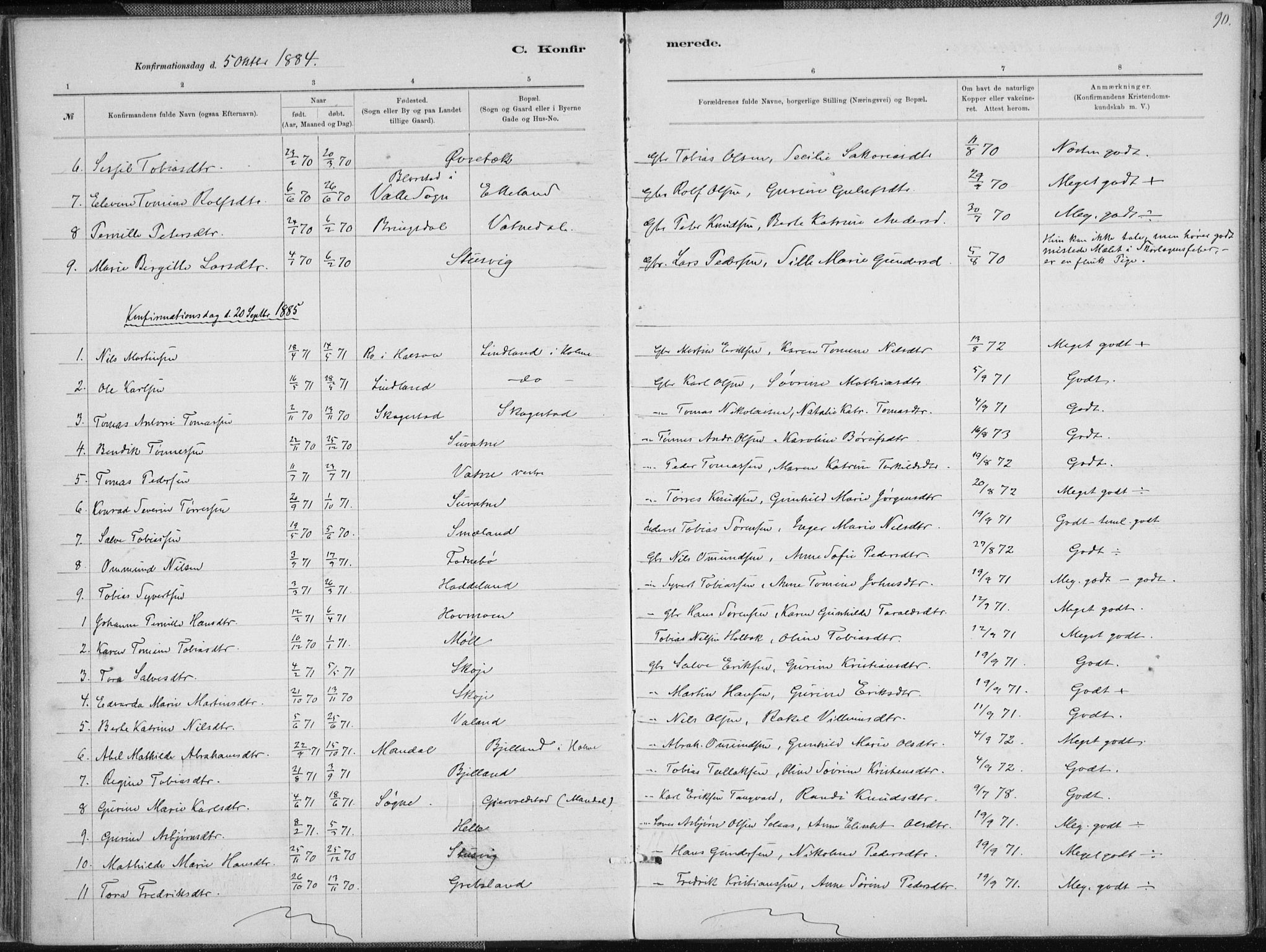 Holum sokneprestkontor, SAK/1111-0022/F/Fa/Faa/L0007: Parish register (official) no. A 7, 1884-1907, p. 90