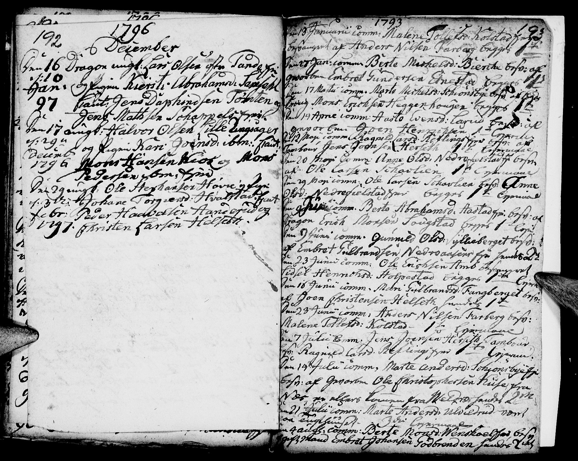 Ringsaker prestekontor, SAH/PREST-014/I/Ia/L0005/0006: Parish register draft no. 1F, 1793-1796, p. 192-193