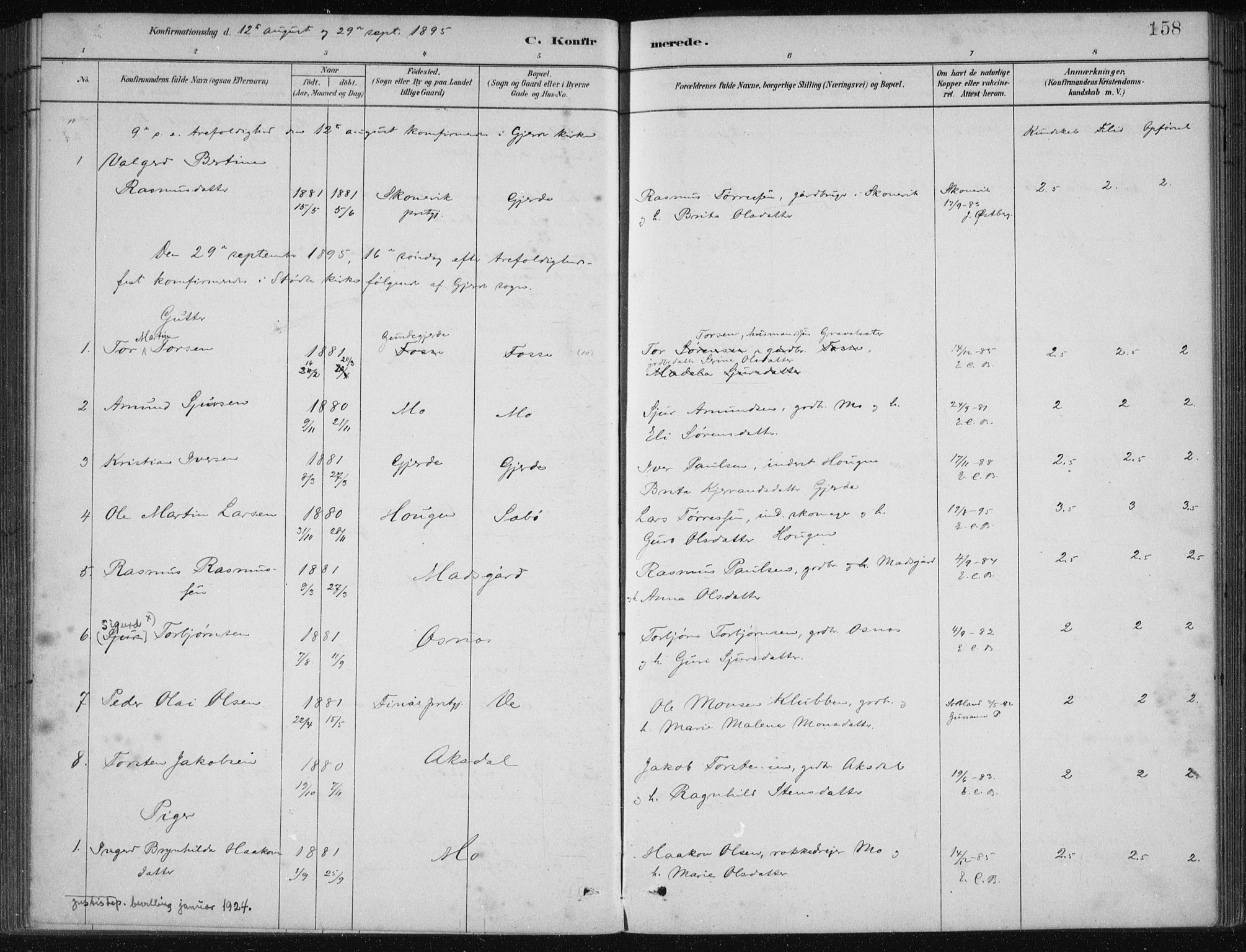 Etne sokneprestembete, AV/SAB-A-75001/H/Haa: Parish register (official) no. C  1, 1879-1919, p. 158