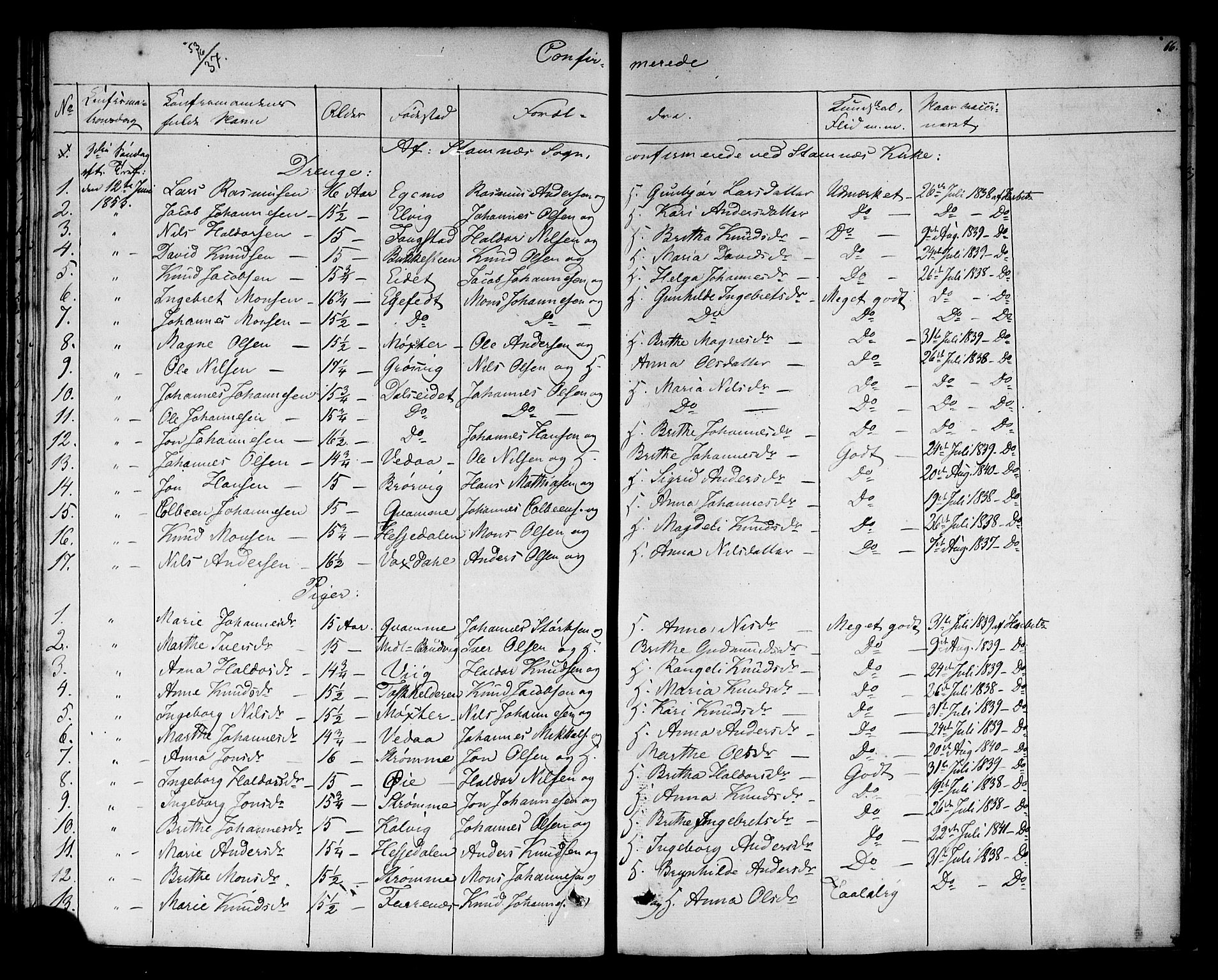 Haus sokneprestembete, AV/SAB-A-75601: Curate's parish register no. A 3, 1850-1867, p. 66