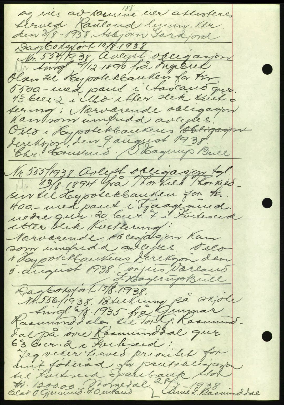 Vest-Telemark sorenskriveri, AV/SAKO-A-134/G/Ga/Gad/L0001: Mortgage book no. B-1, 1937-1938, Diary no: : 554/1938