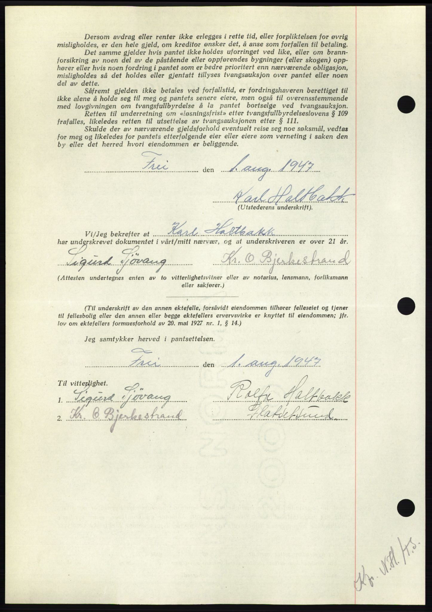 Nordmøre sorenskriveri, AV/SAT-A-4132/1/2/2Ca: Mortgage book no. B96, 1947-1947, Diary no: : 1777/1947