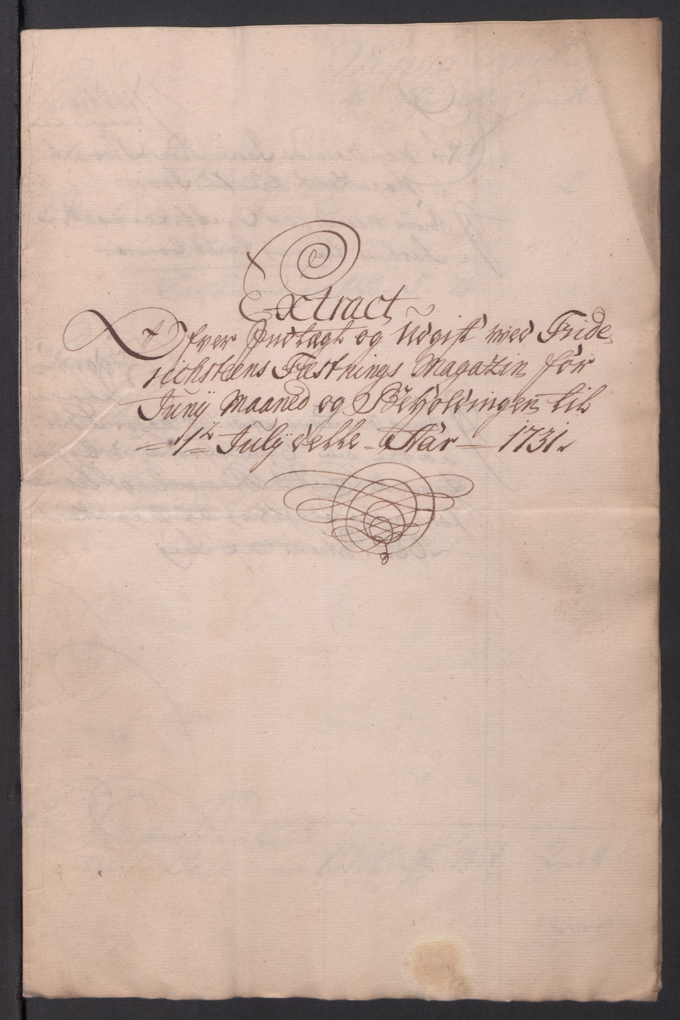 Kommanderende general (KG I) med Det norske krigsdirektorium, AV/RA-EA-5419/D/L0154: Fredriksten festning: Brev, inventarfortegnelser og regnskapsekstrakter, 1730-1739, p. 75