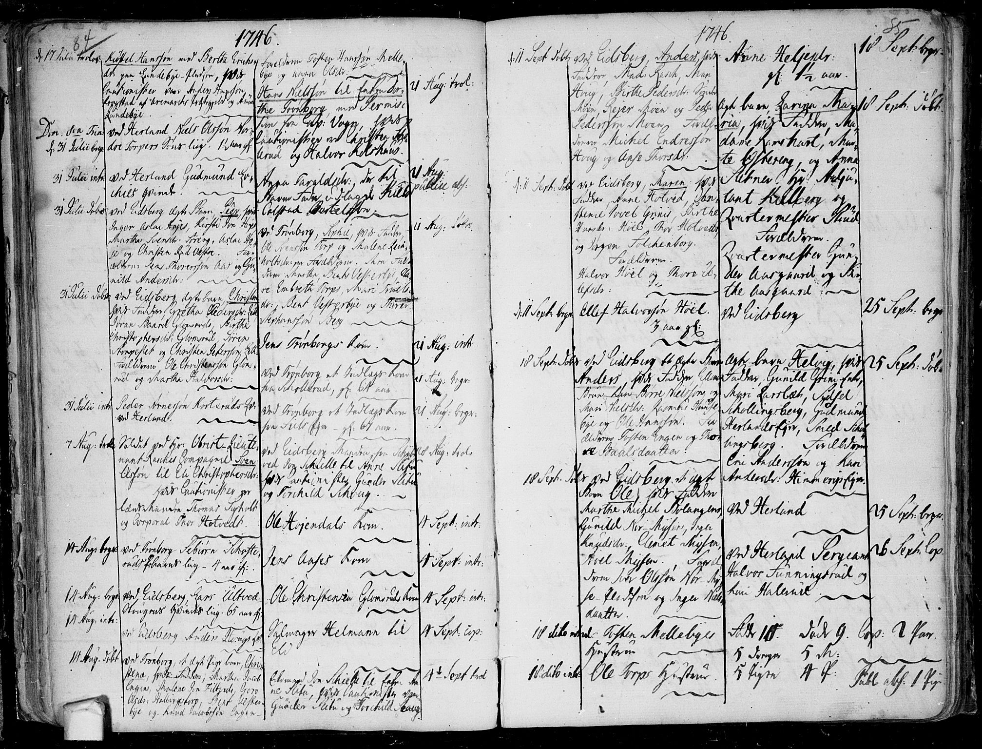 Eidsberg prestekontor Kirkebøker, AV/SAO-A-10905/F/Fa/L0003: Parish register (official) no.  I 3, 1742-1758, p. 84-85