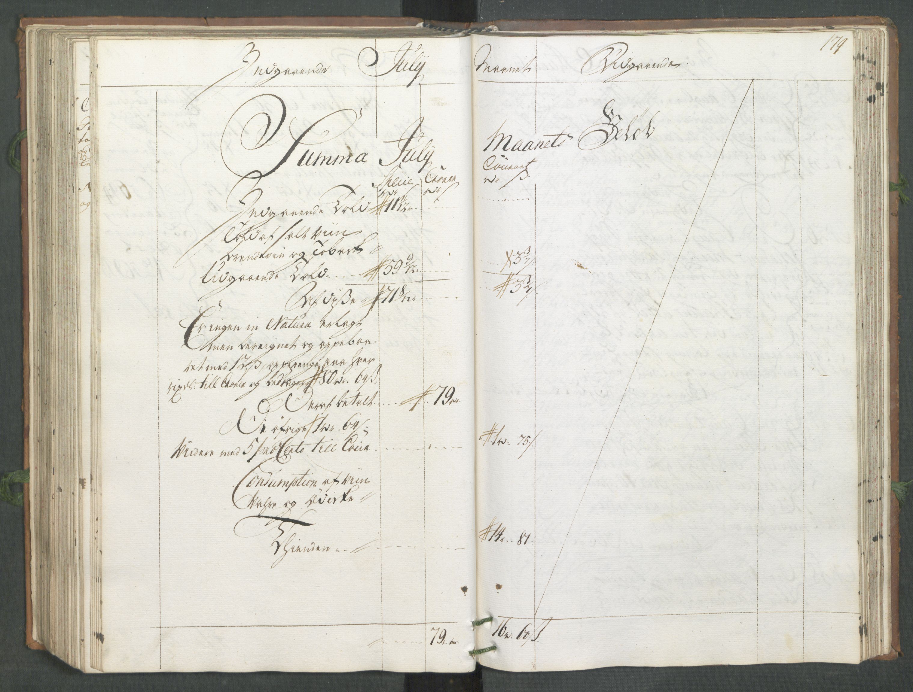 Generaltollkammeret, tollregnskaper, AV/RA-EA-5490/R11/L0014/0001: Tollregnskaper Larvik og Sandefjord / Hovedtollbok, 1731, p. 179b-180a