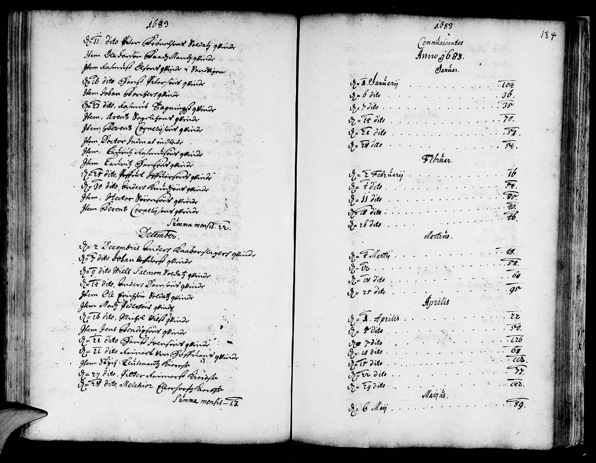 Korskirken sokneprestembete, SAB/A-76101/H/Haa/L0001: Parish register (official) no. A 1, 1674-1688, p. 134